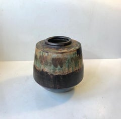 Ceramic Vase with Abstract Autumn Glaze by Josef Etienne Van Wonterghem, 1970s