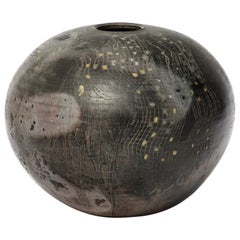 Ceramic Vase with Abstract Decoration, circa 1980-1990, by Loup Combres