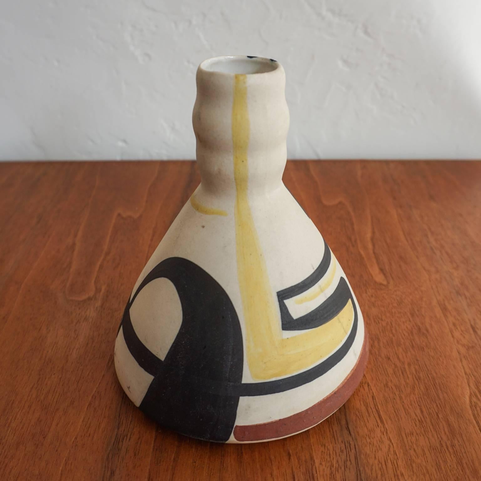 Porcelain vase with fantastic abstract design, Europe, 1950s.