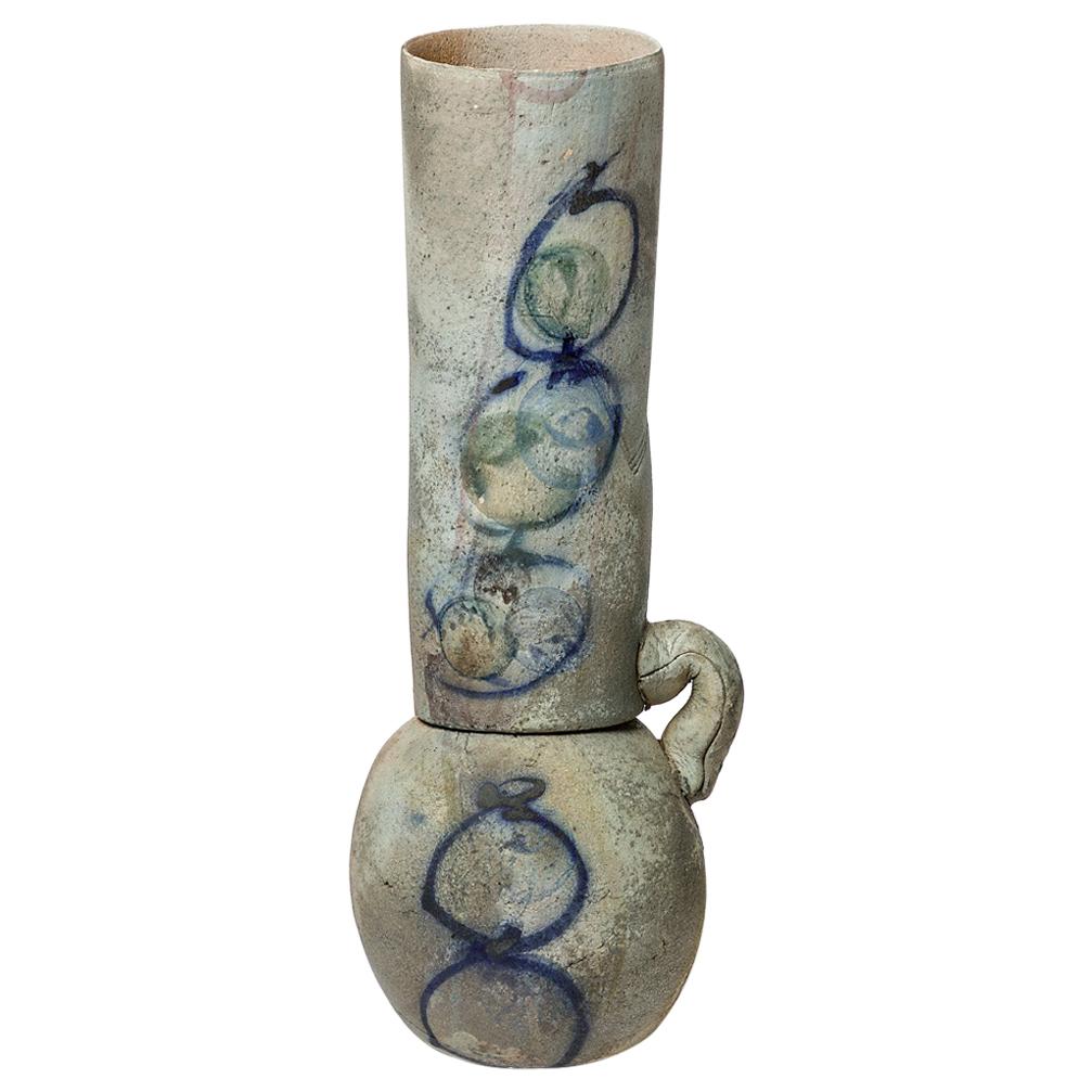 Keramikvase mit abstrakter Glasurdekoration von David Miller, um 1990 im Angebot