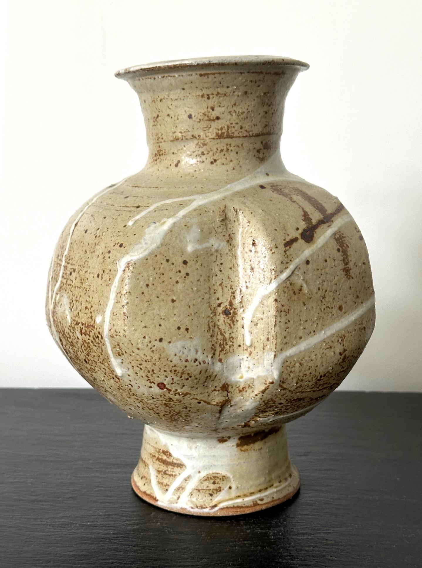 Organic Modern Ceramic Vase with Bespoken Glaze by Makoto Yabe For Sale