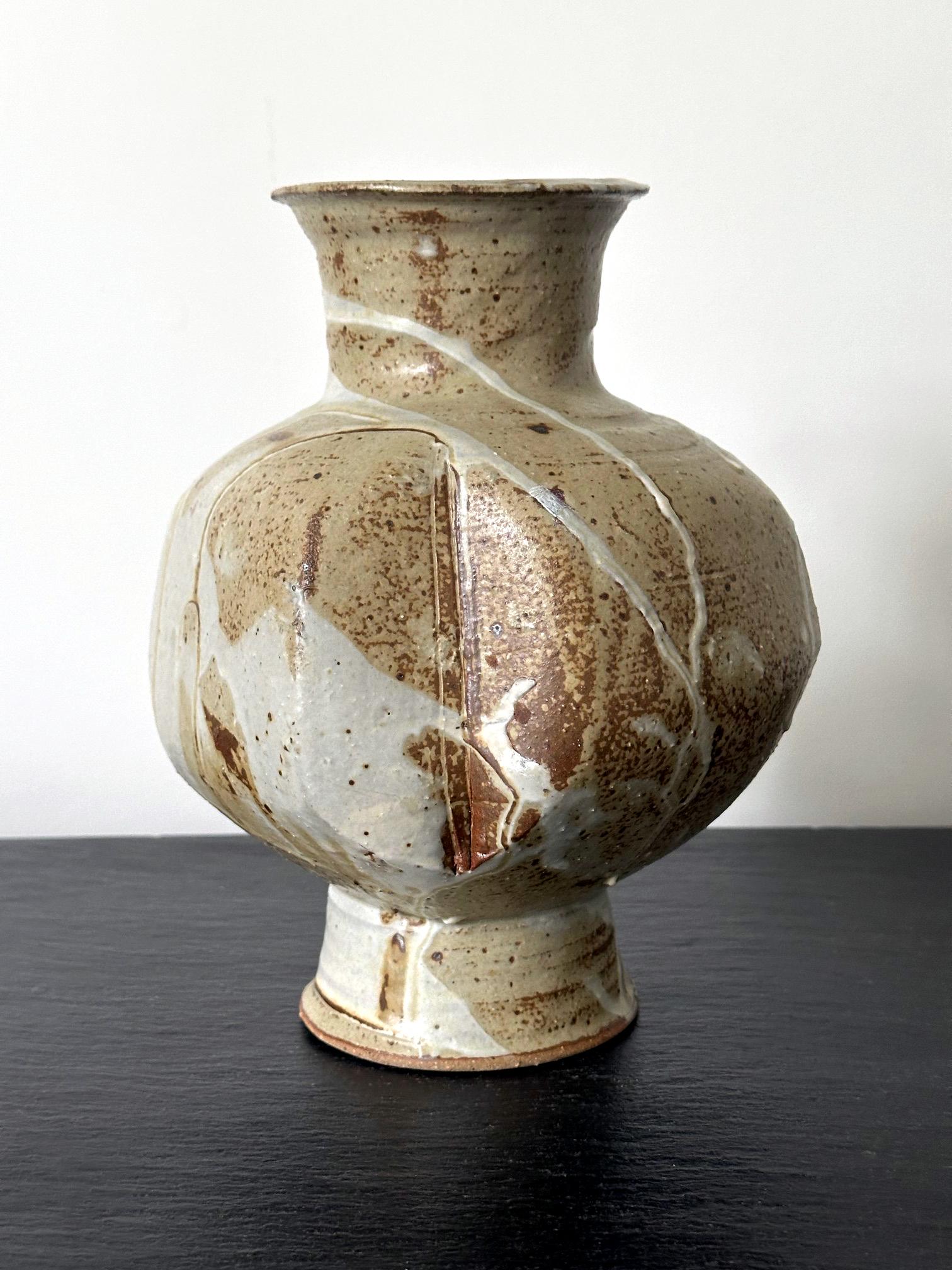 American Ceramic Vase with Bespoken Glaze by Makoto Yabe For Sale