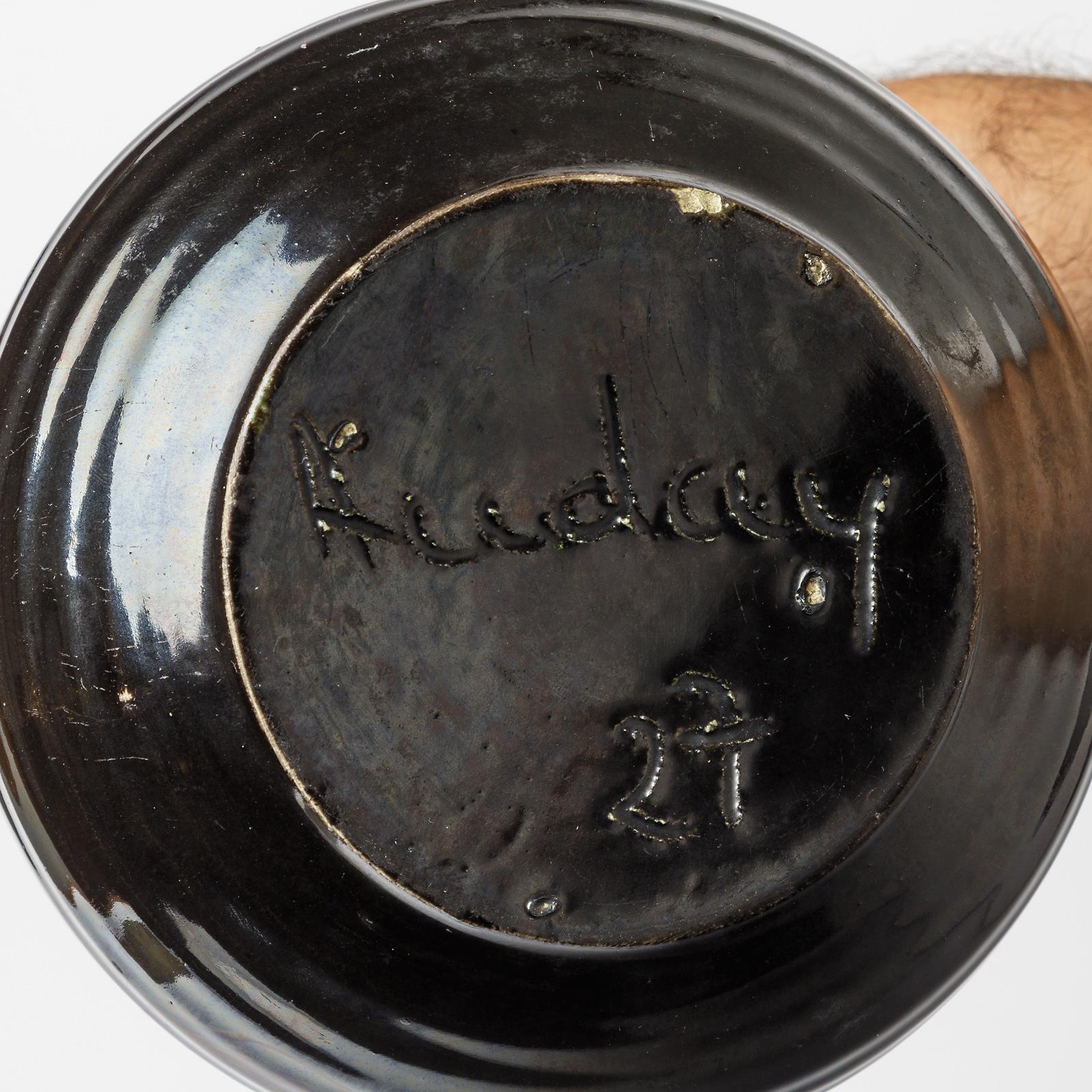 Vase en céramique avec décoration en glaçure noire par Accolay, vers 1960-1970 Excellent état - En vente à Saint-Ouen, FR