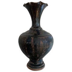 Ceramic Vase with Black Glaze Khmer Angkor Period