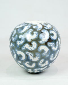 Ceramic Vase With Blue and White Patterned, Designed By Per Weiss From 1990s