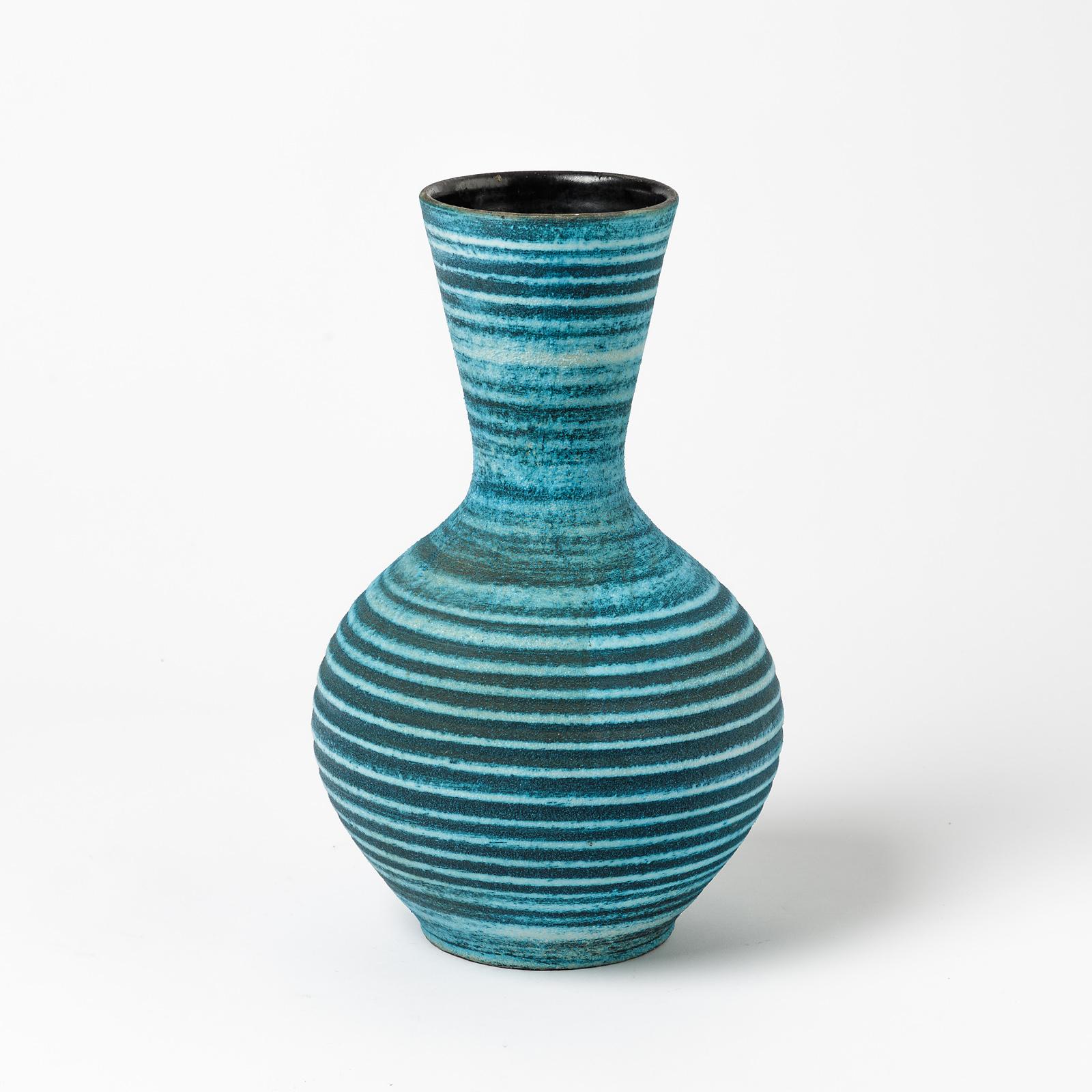 A ceramic vase with blue glaze decoration by Accolay.
Perfect original conditions.
Signed 