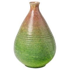 Vase en céramique à décor de glaçure bleue par Accolay, vers 1960-1970