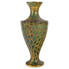 Ceramic Vase with Brass Decoration, 20th Century.