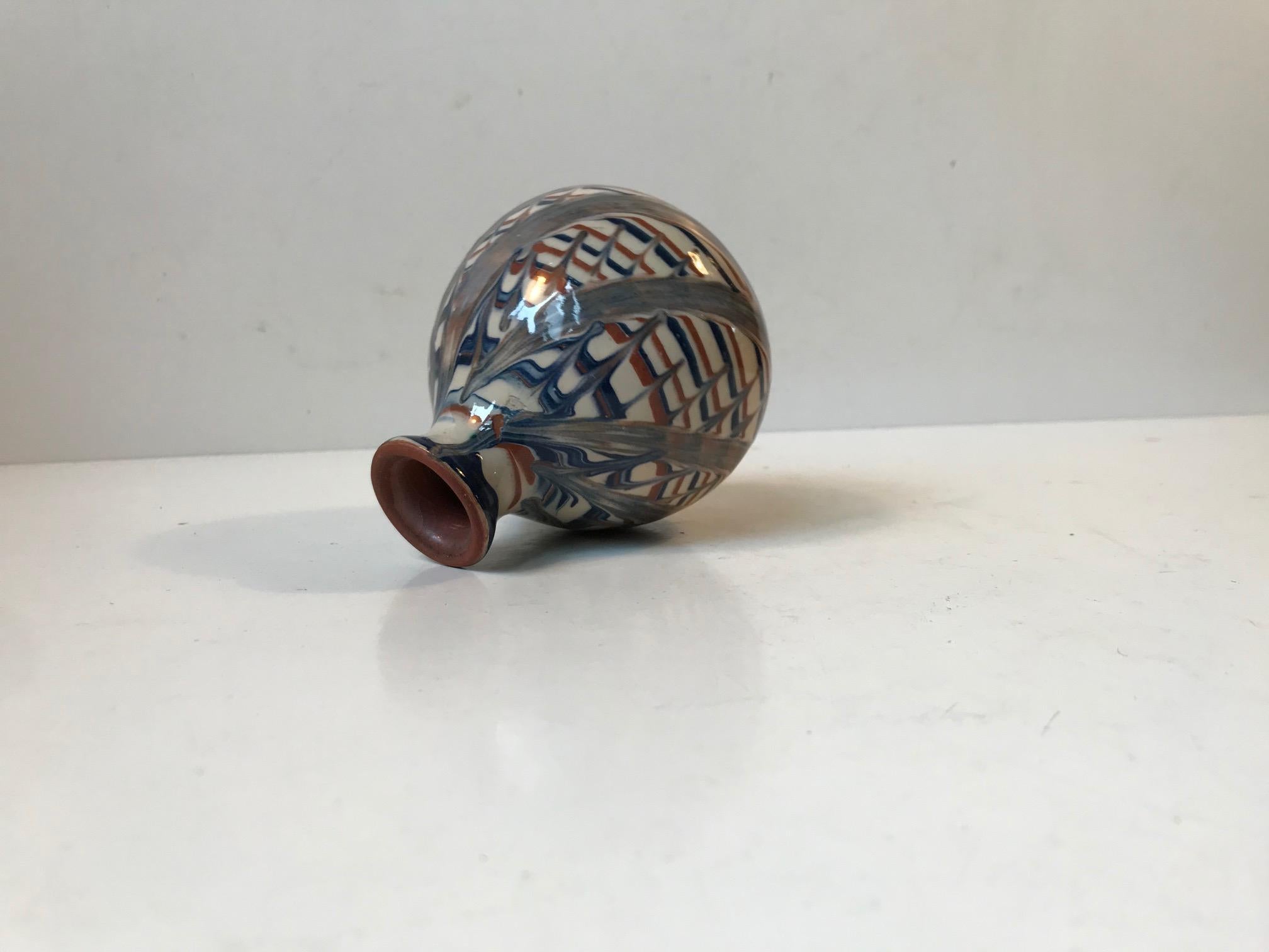 Scandinavian Modern Ceramic Vase with Deconstructed Glaze, JB 1950s