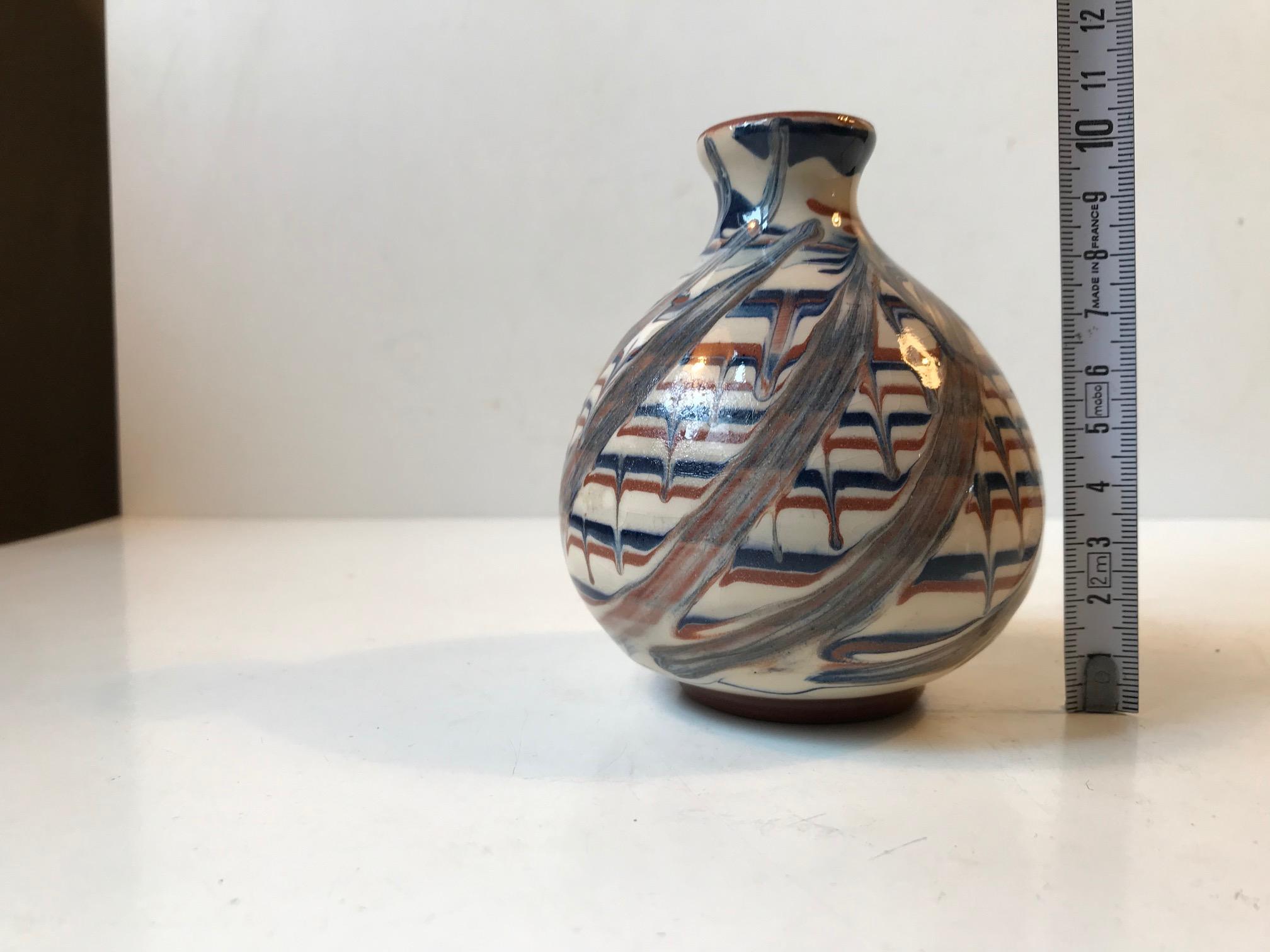 Ceramic Vase with Deconstructed Glaze, JB 1950s In Good Condition In Esbjerg, DK