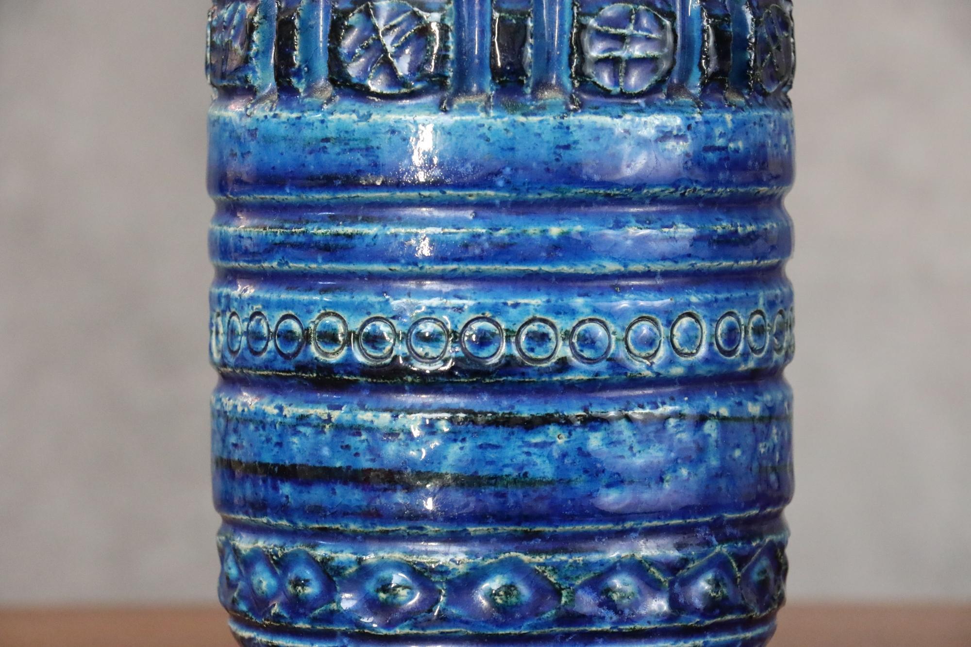 Ceramic vase with deep blue glaze decor signed Pol Chambost, circa 1950 For Sale 3