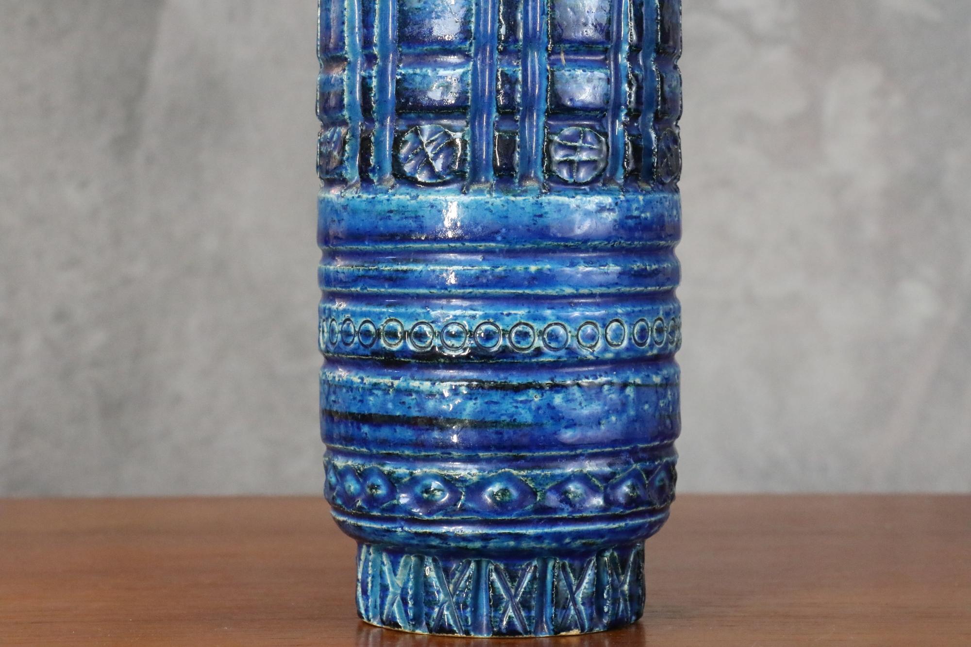 Ceramic vase with deep blue glaze decor signed Pol Chambost, circa 1950 For Sale 2