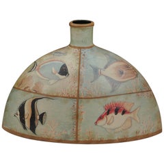 Ceramic Vase with Fish Motif