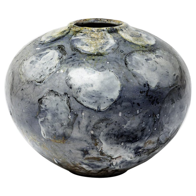 Ceramic Vase with Glaze Decoration by Gisele Buthod-Garçon, circa 1990-2000