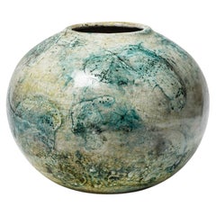 Ceramic Vase with Glaze Decoration by Gisele Buthod, Garçon, circa 1990