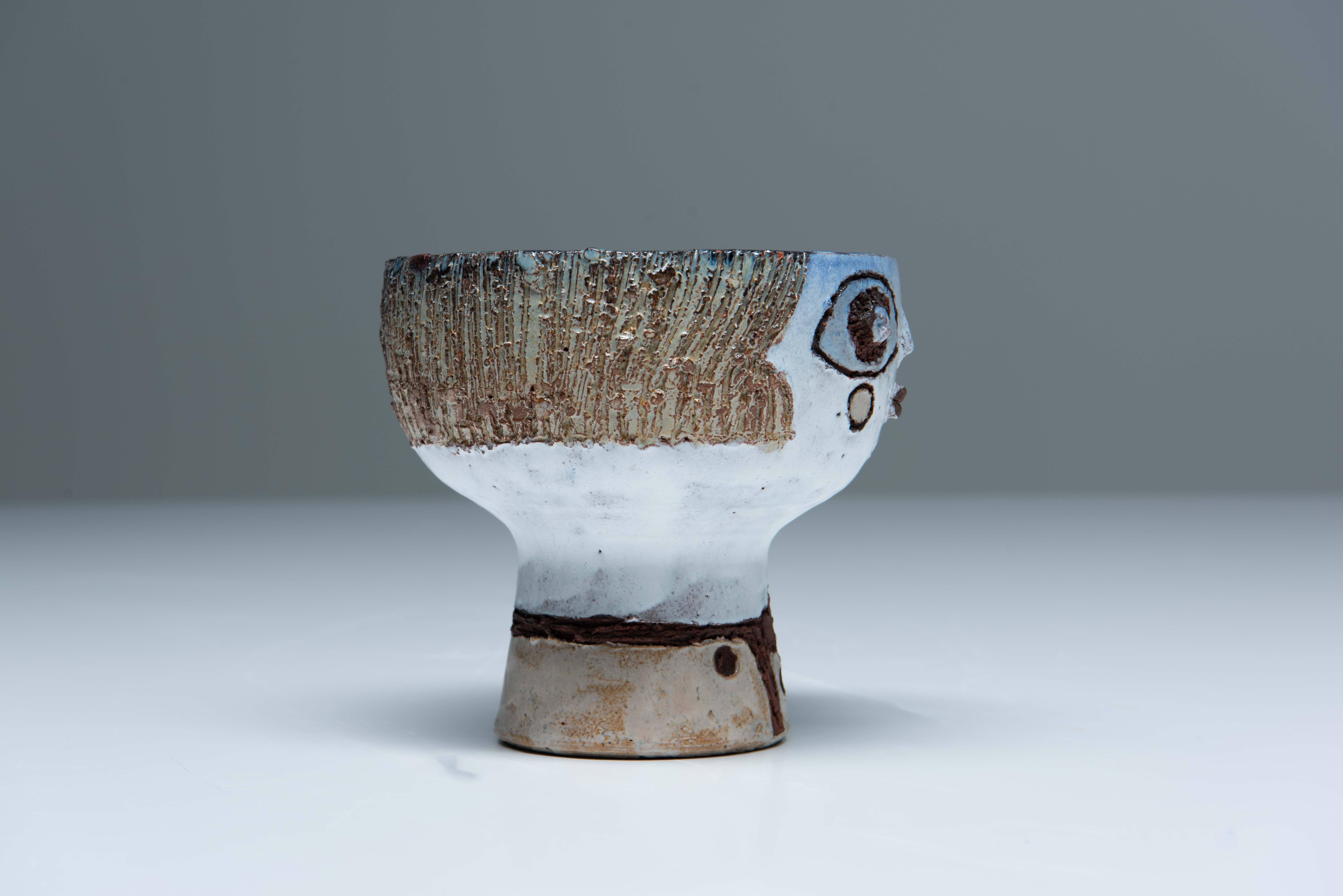 Mid-Century Modern Ceramic Vase with Human Face - Elisabeth Vandeweghe