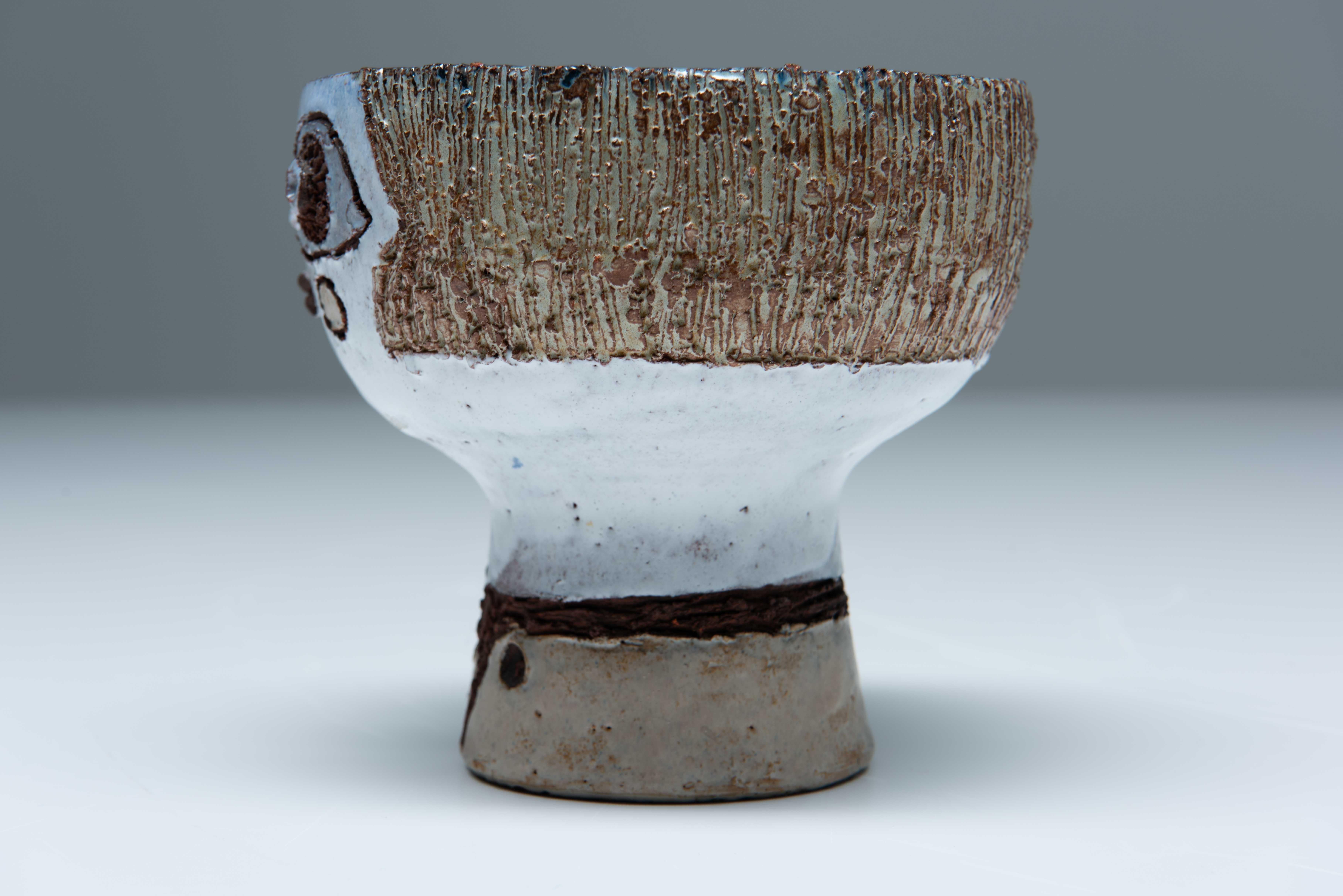 Belgian Ceramic Vase with Human Face - Elisabeth Vandeweghe