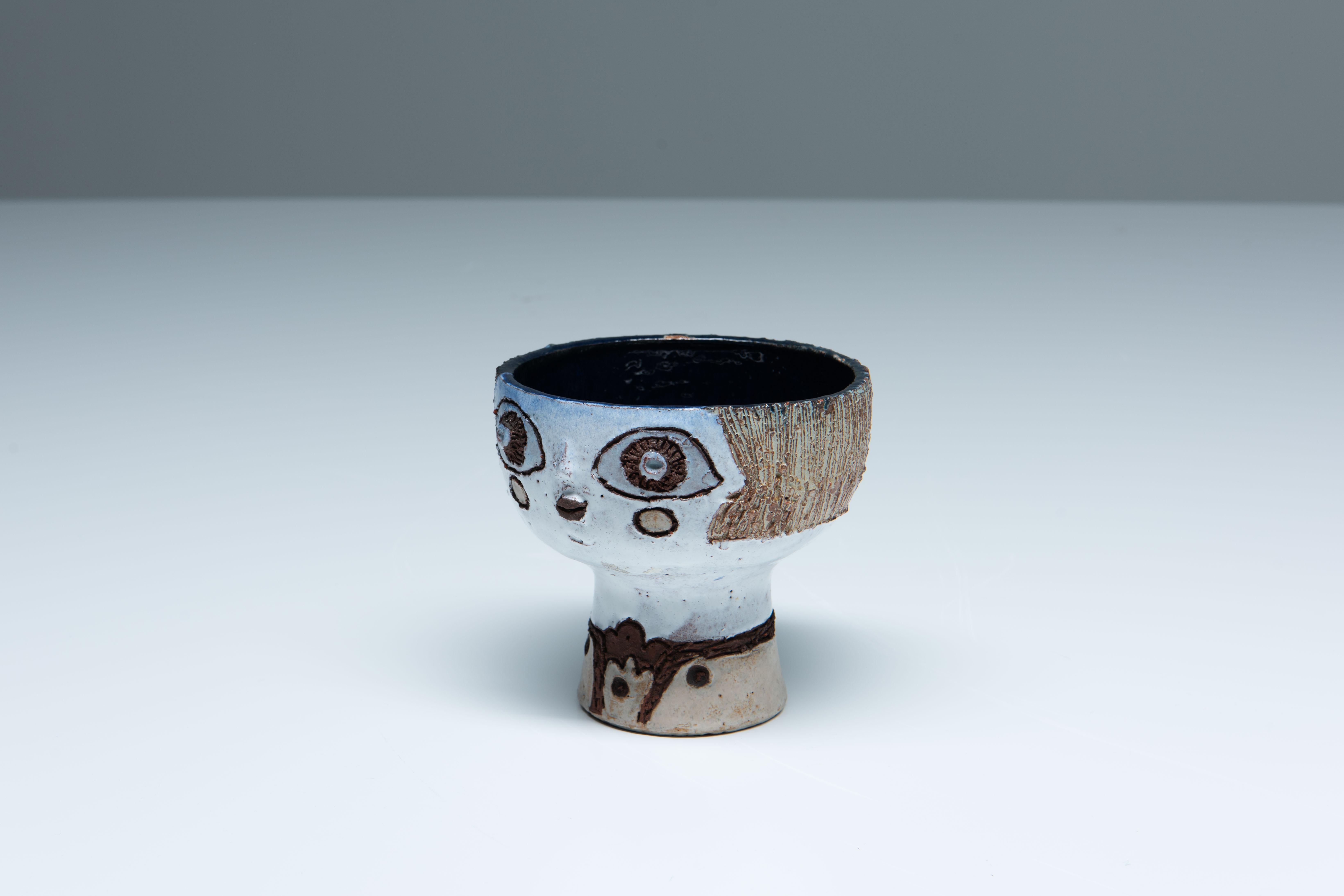 Ceramic Vase with Human Face - Elisabeth Vandeweghe In Excellent Condition In Antwerpen, BE