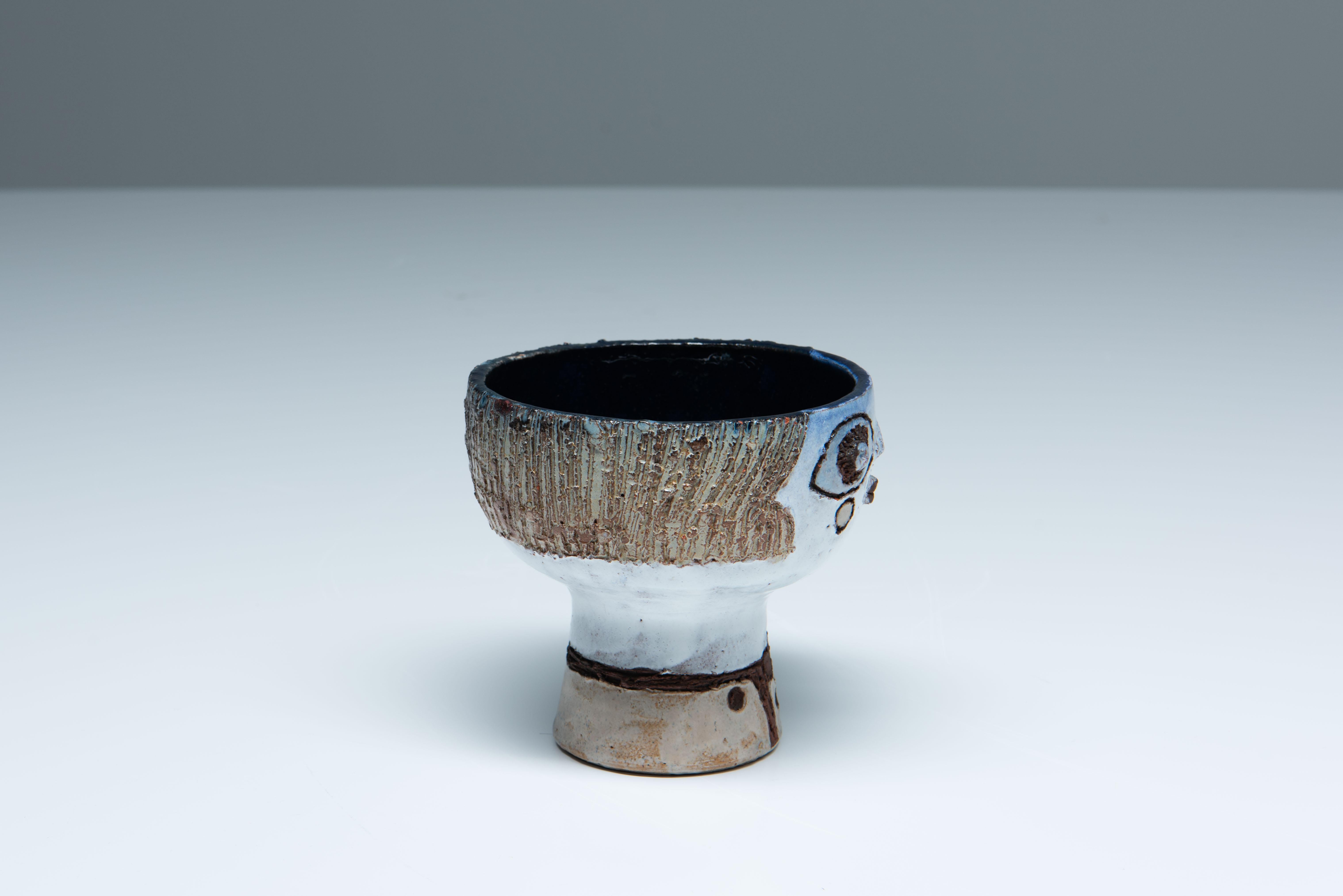 20th Century Ceramic Vase with Human Face - Elisabeth Vandeweghe