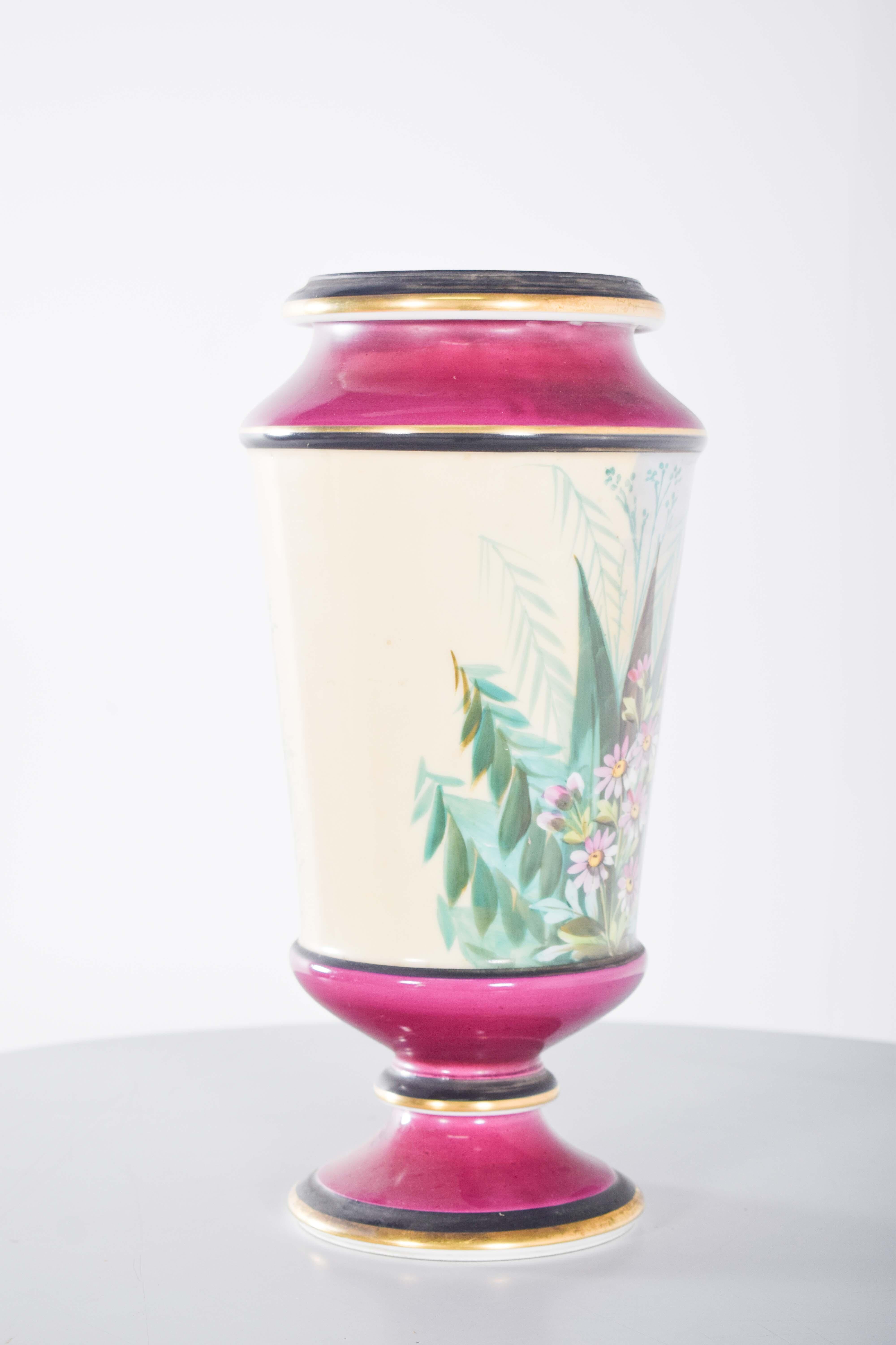 Mid-Century moderno Vaso in ceramica con scena di paesaggio in vendita