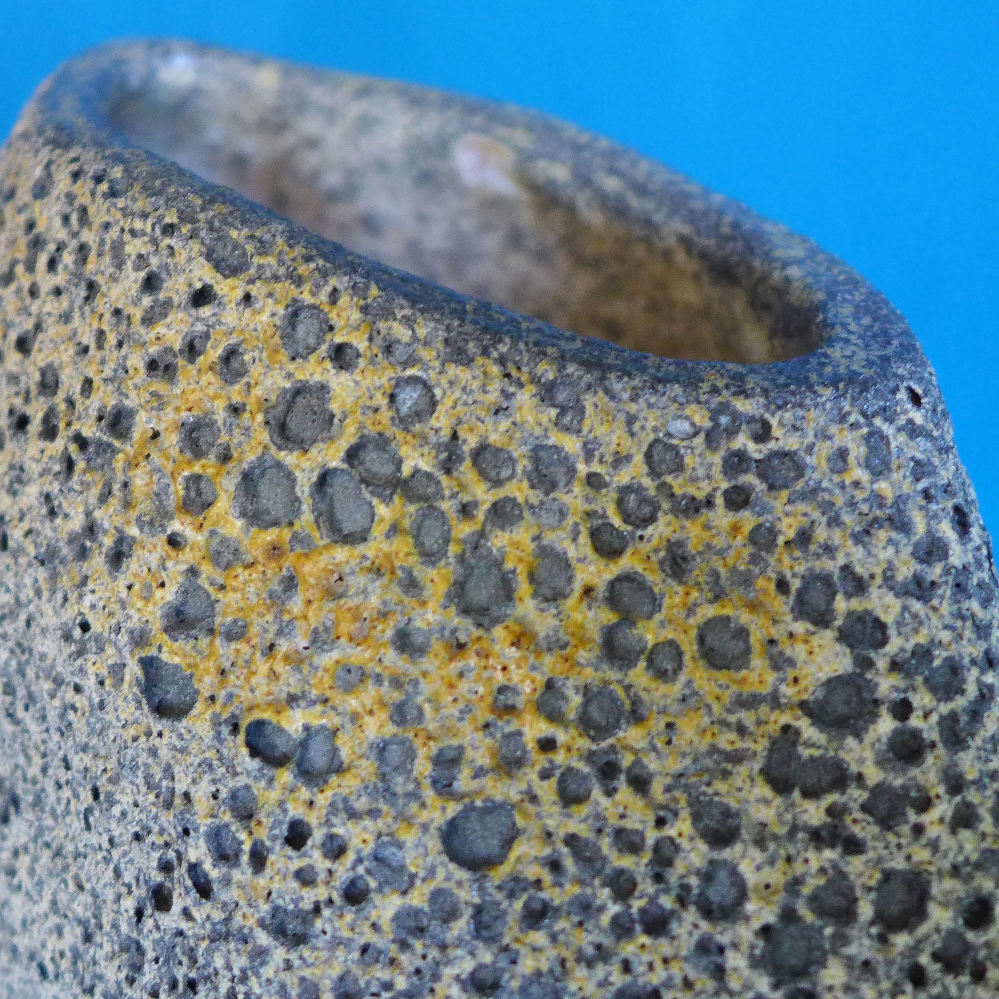 Mid-Century Modern Ceramic Vase with Lava Glaze