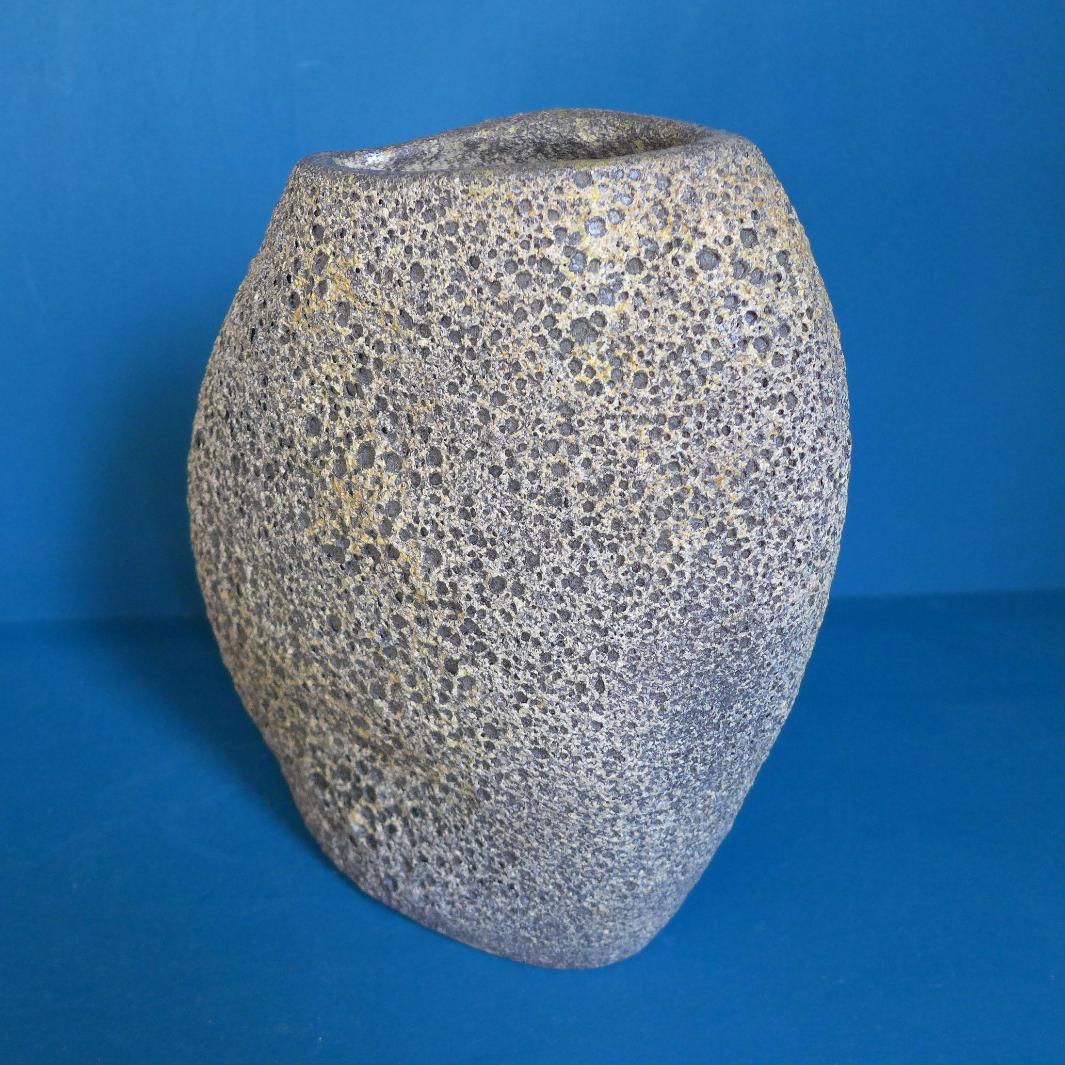 Dutch Ceramic Vase with Lava Glaze