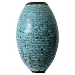 Ceramic Vase with Robin Egg Blue Glaze by Otto Heino