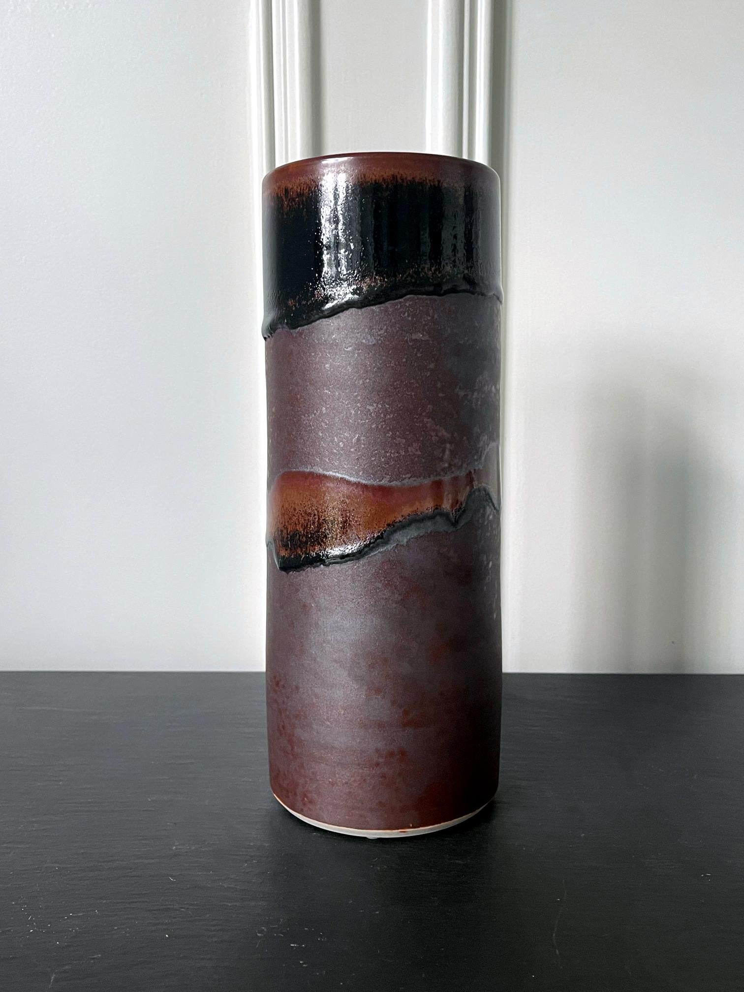 Modern Early Ceramic Vase with Unique Glaze by Brother Thomas Bezanson For Sale