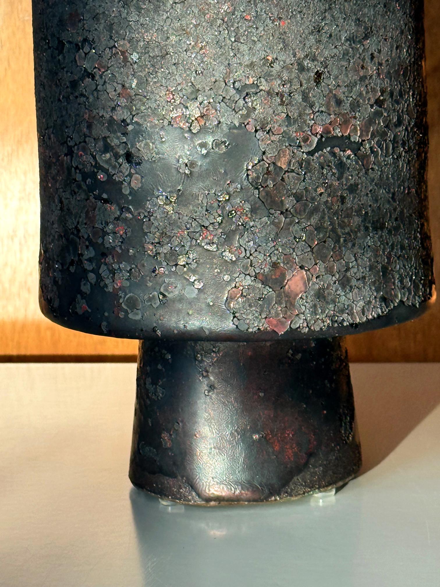 Vaso in ceramica con smalto unico di Otto Natzler in vendita 2