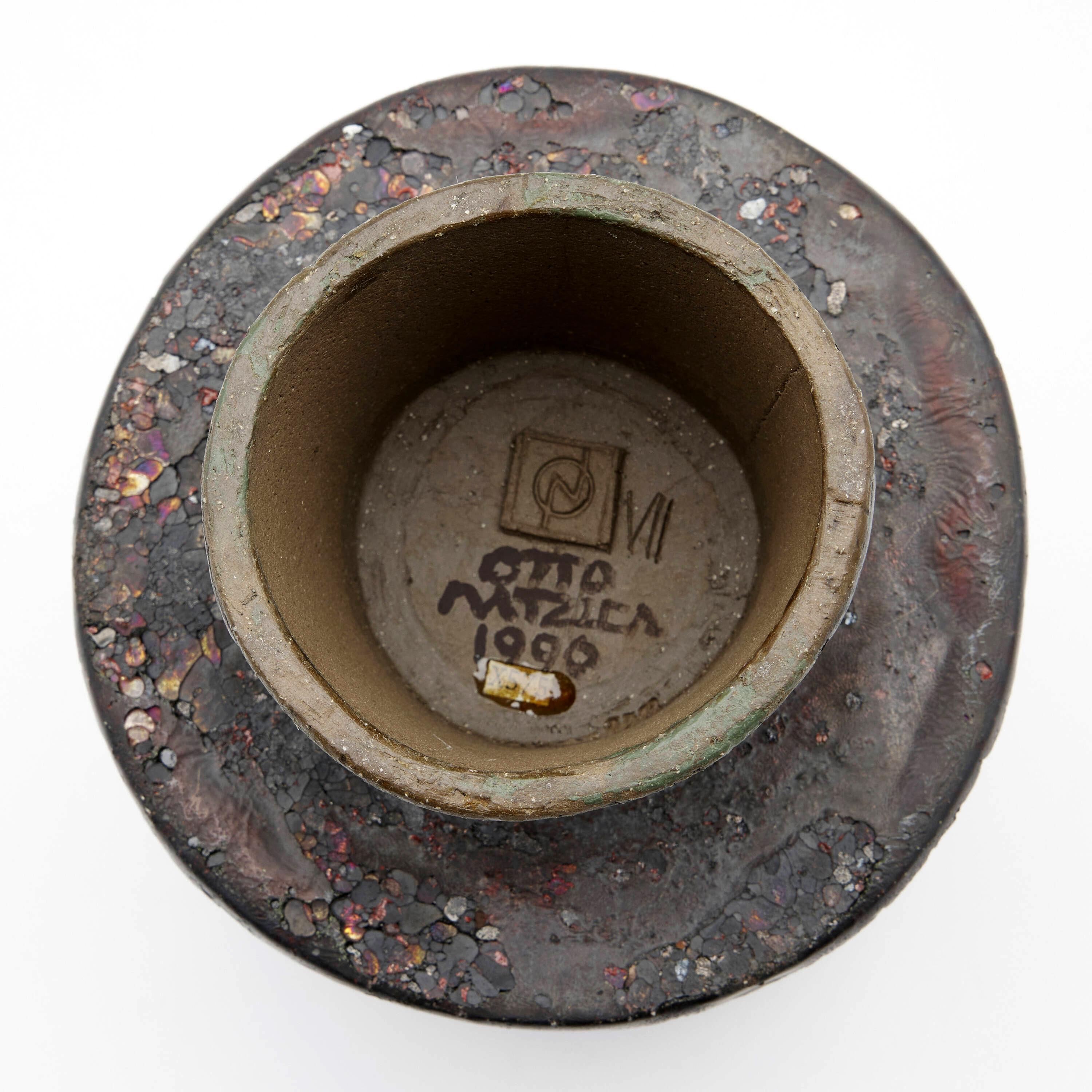 Vaso in ceramica con smalto unico di Otto Natzler in vendita 5