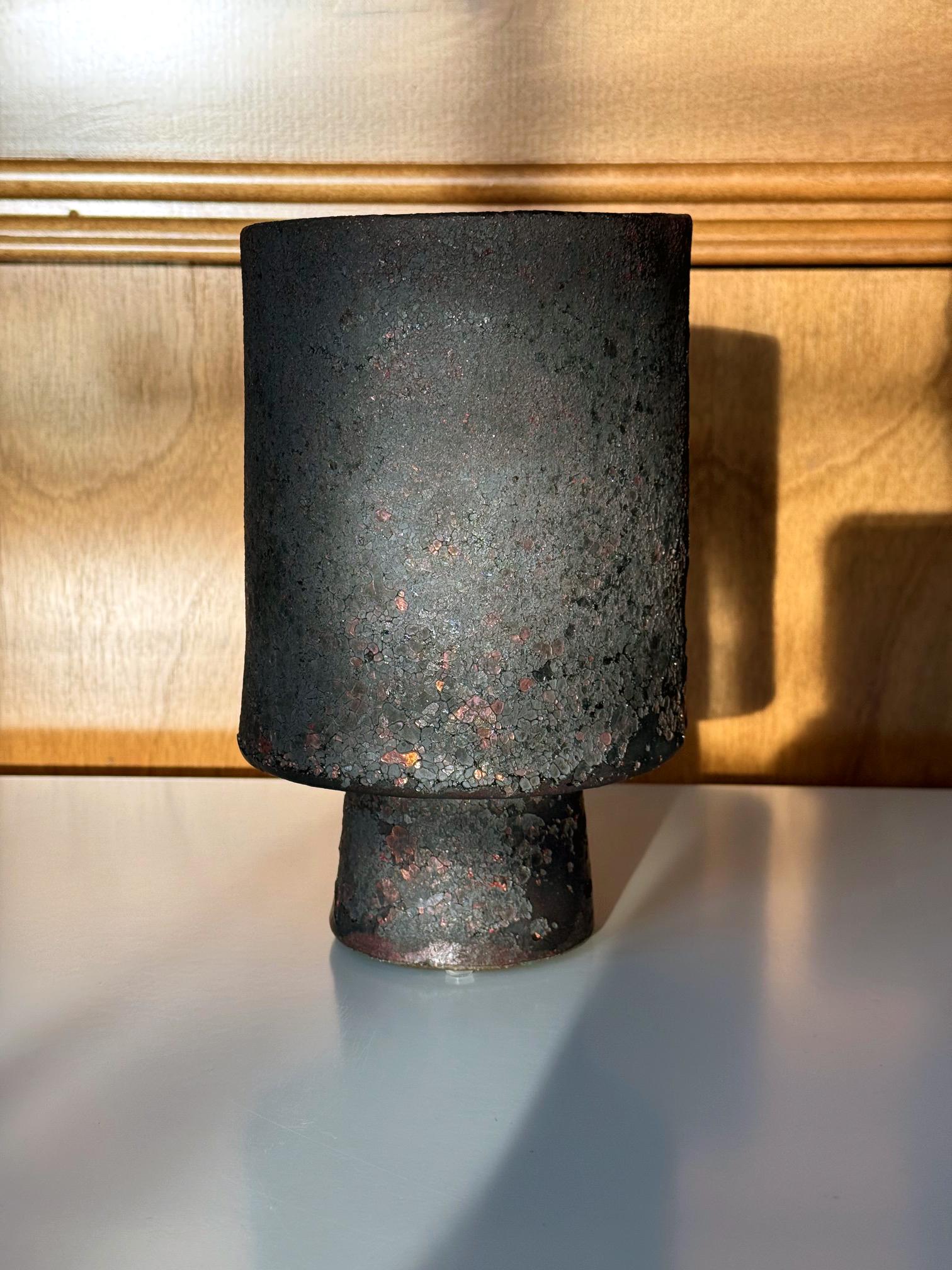 Moderno Vaso in ceramica con smalto unico di Otto Natzler in vendita