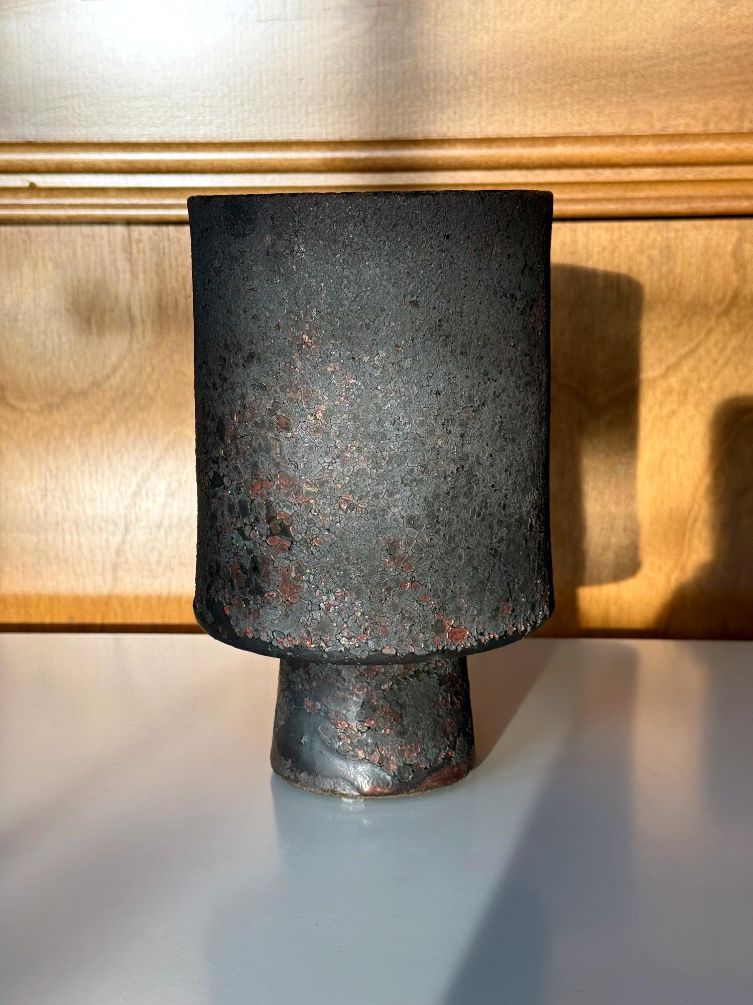 Americano Vaso in ceramica con smalto unico di Otto Natzler in vendita