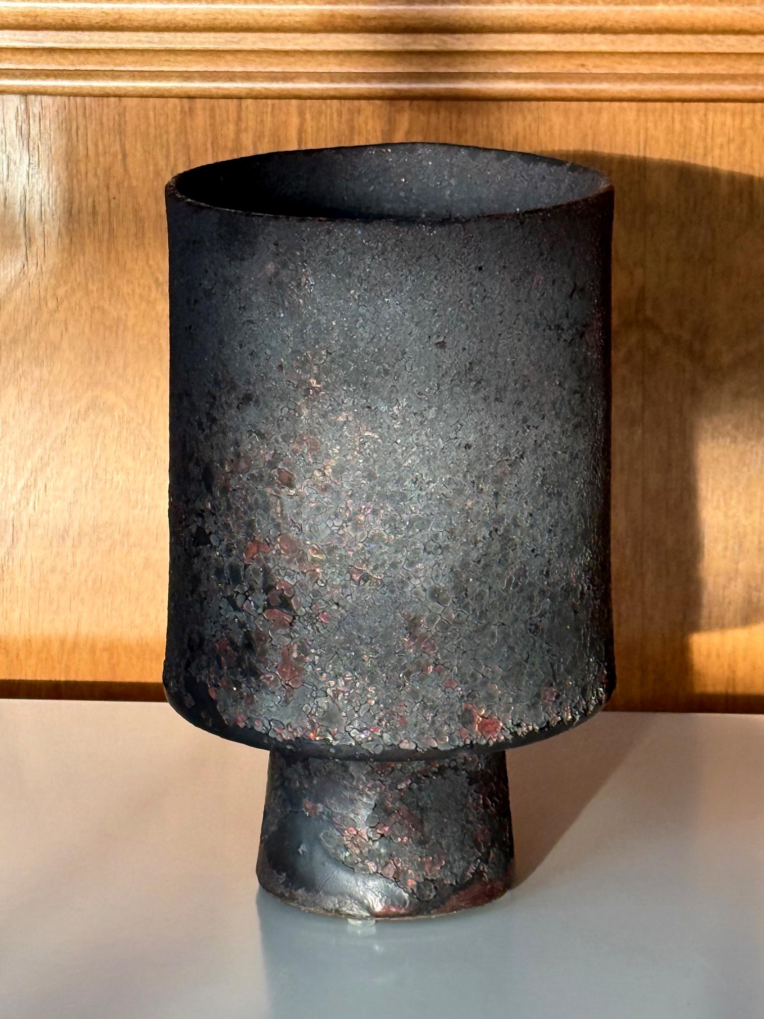 Smaltato Vaso in ceramica con smalto unico di Otto Natzler in vendita