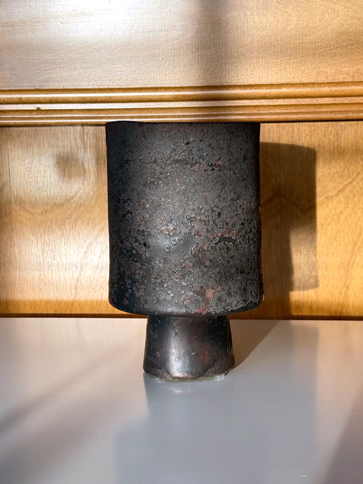 Fine XX secolo Vaso in ceramica con smalto unico di Otto Natzler in vendita