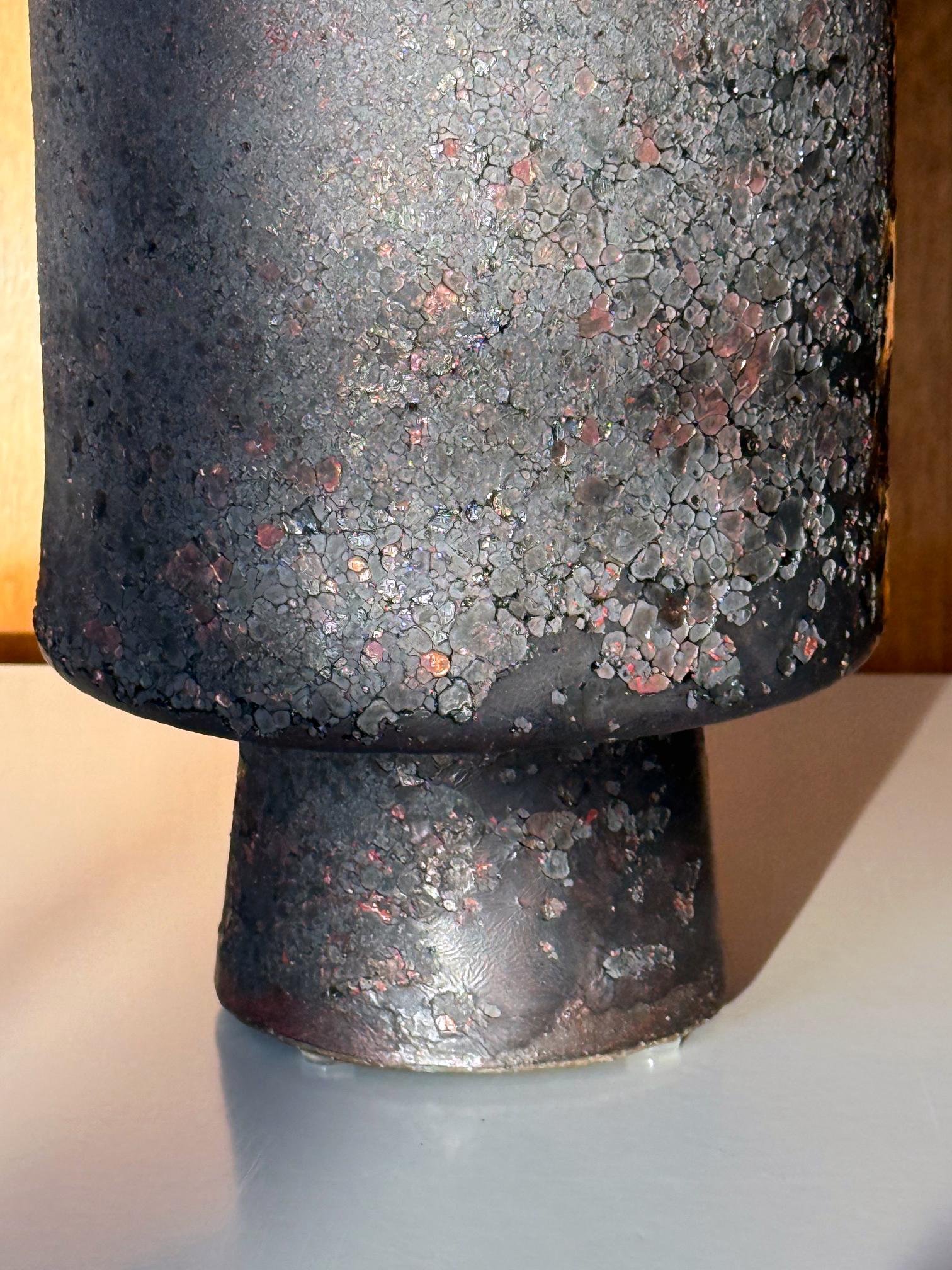 Vaso in ceramica con smalto unico di Otto Natzler in vendita 1