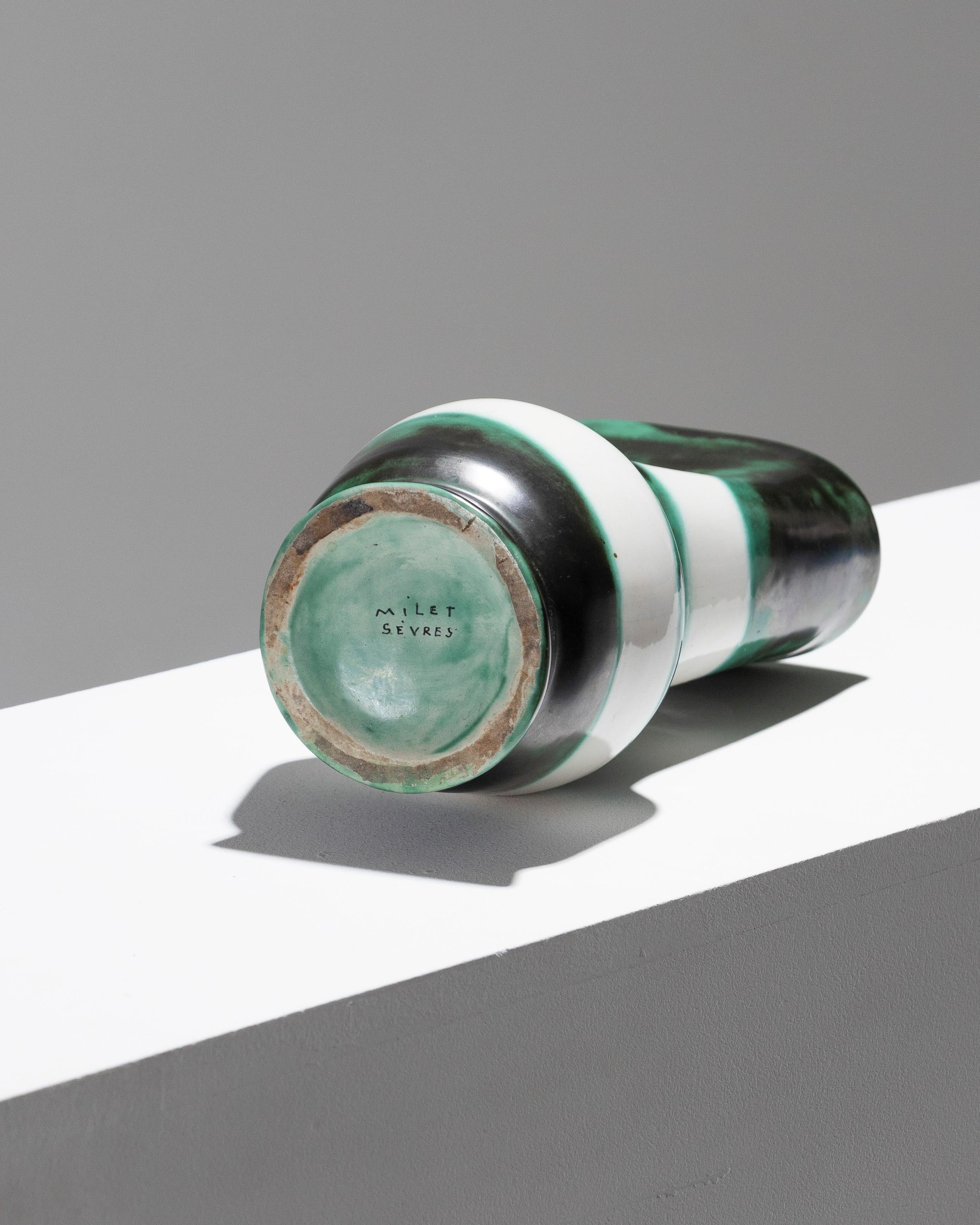 Vaso in ceramica a collo largo, Henri Milet, anni '60 in vendita 2