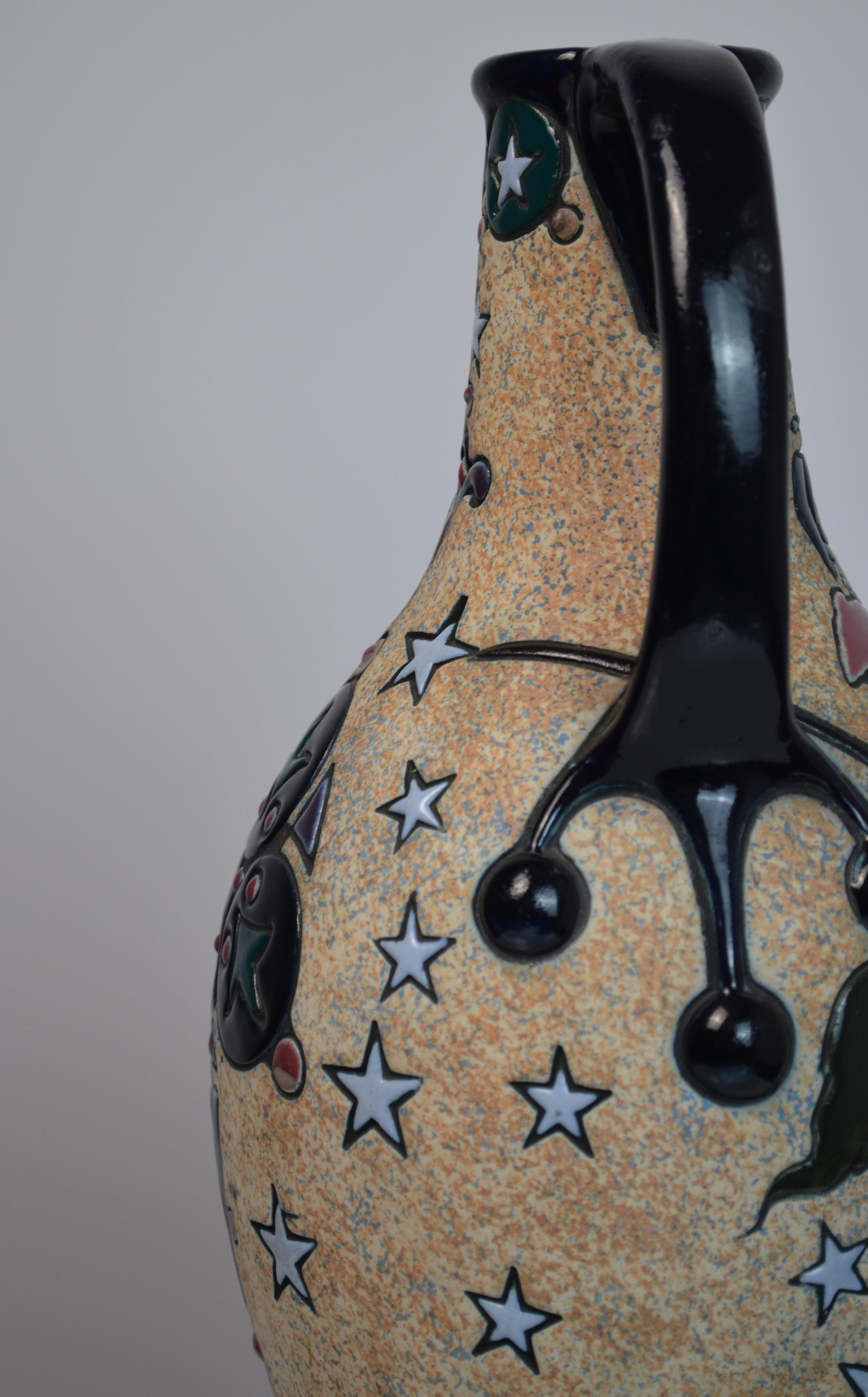 Art déco Vases en céramique d'Amphora, années 1920, lot de 2 en vente