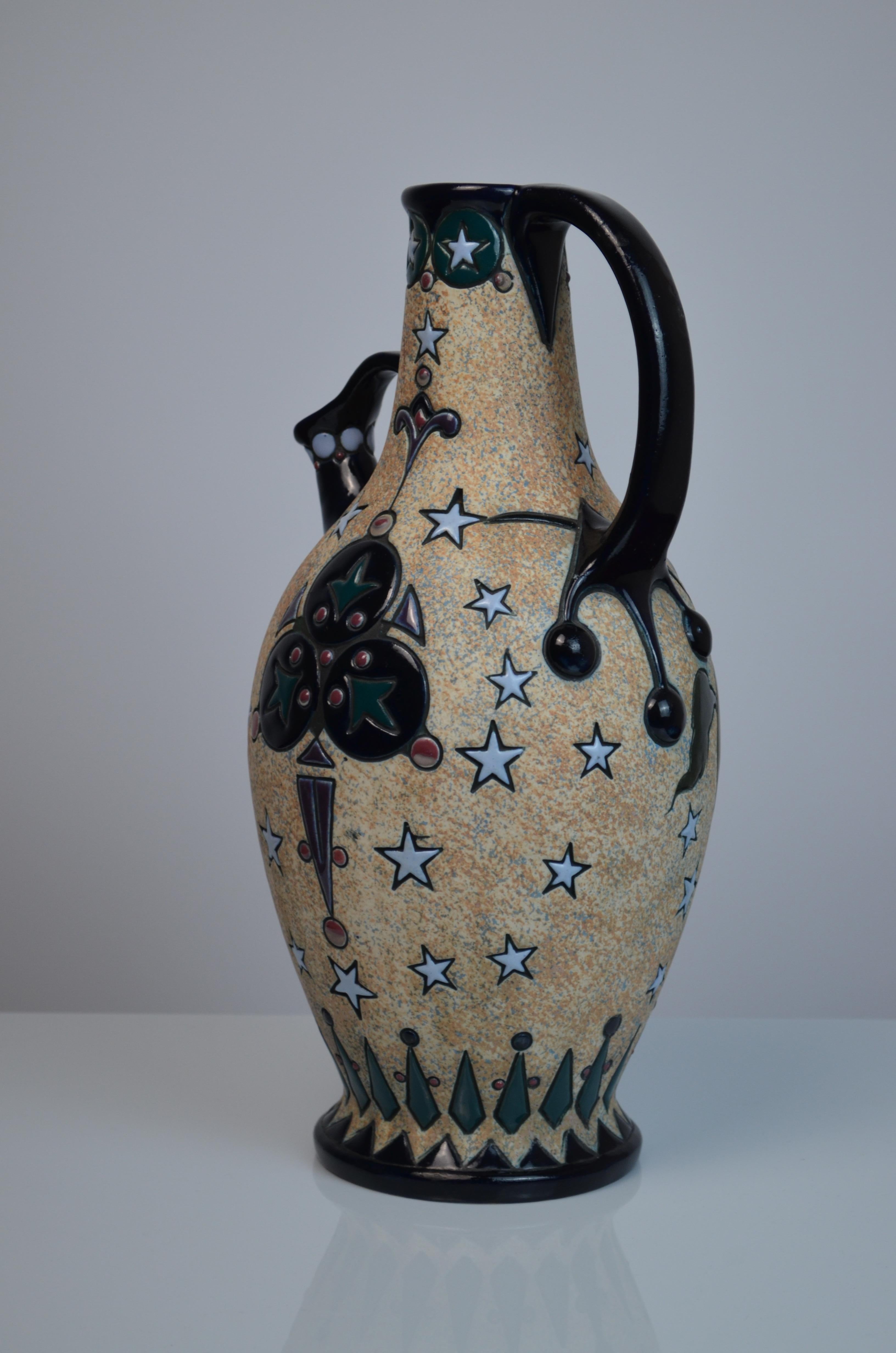 Ceramic Vases from Amphora, 1920s, Set of 2 In Excellent Condition For Sale In Marinha Grande, PT