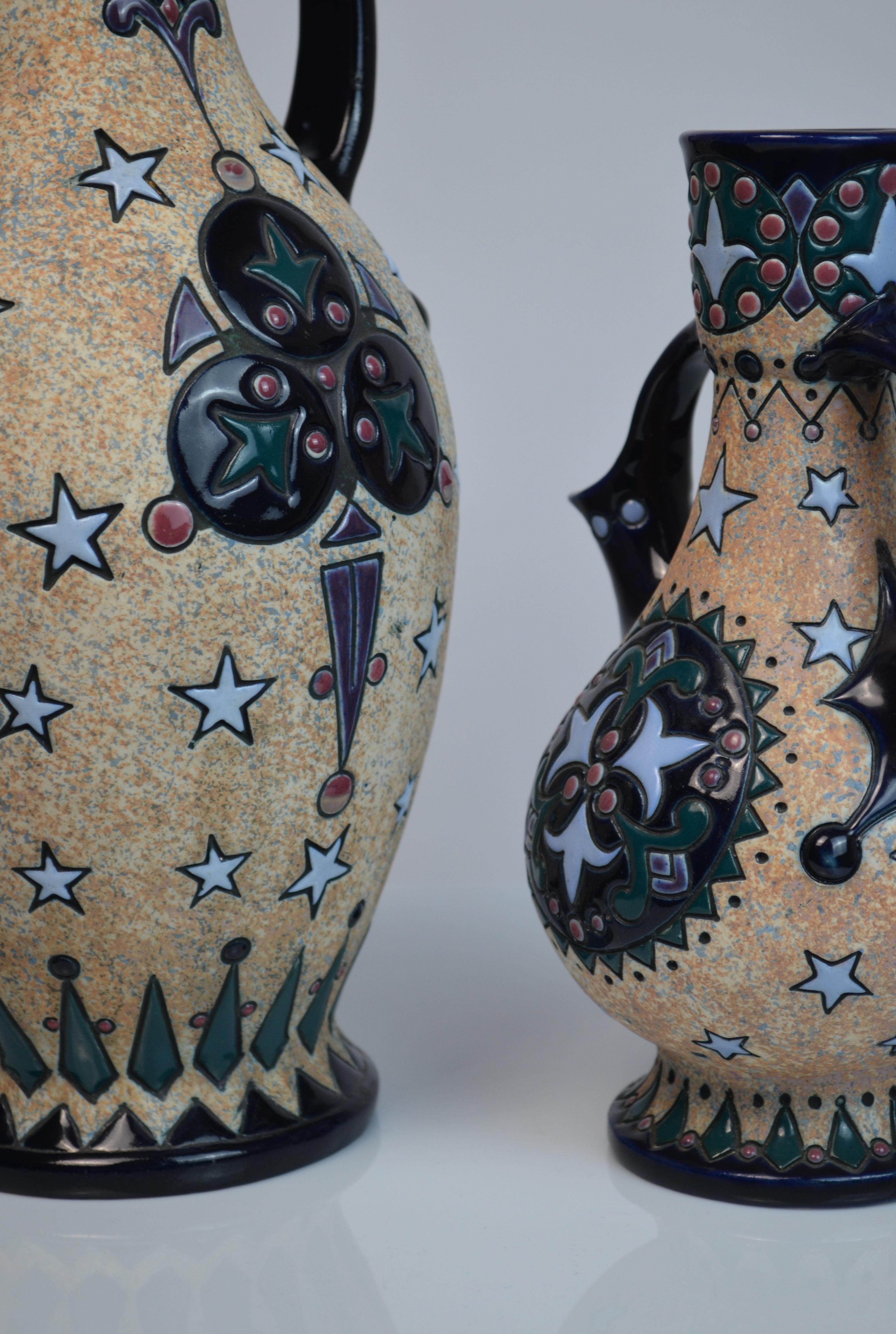 Early 20th Century Ceramic Vases from Amphora, 1920s, Set of 2 For Sale