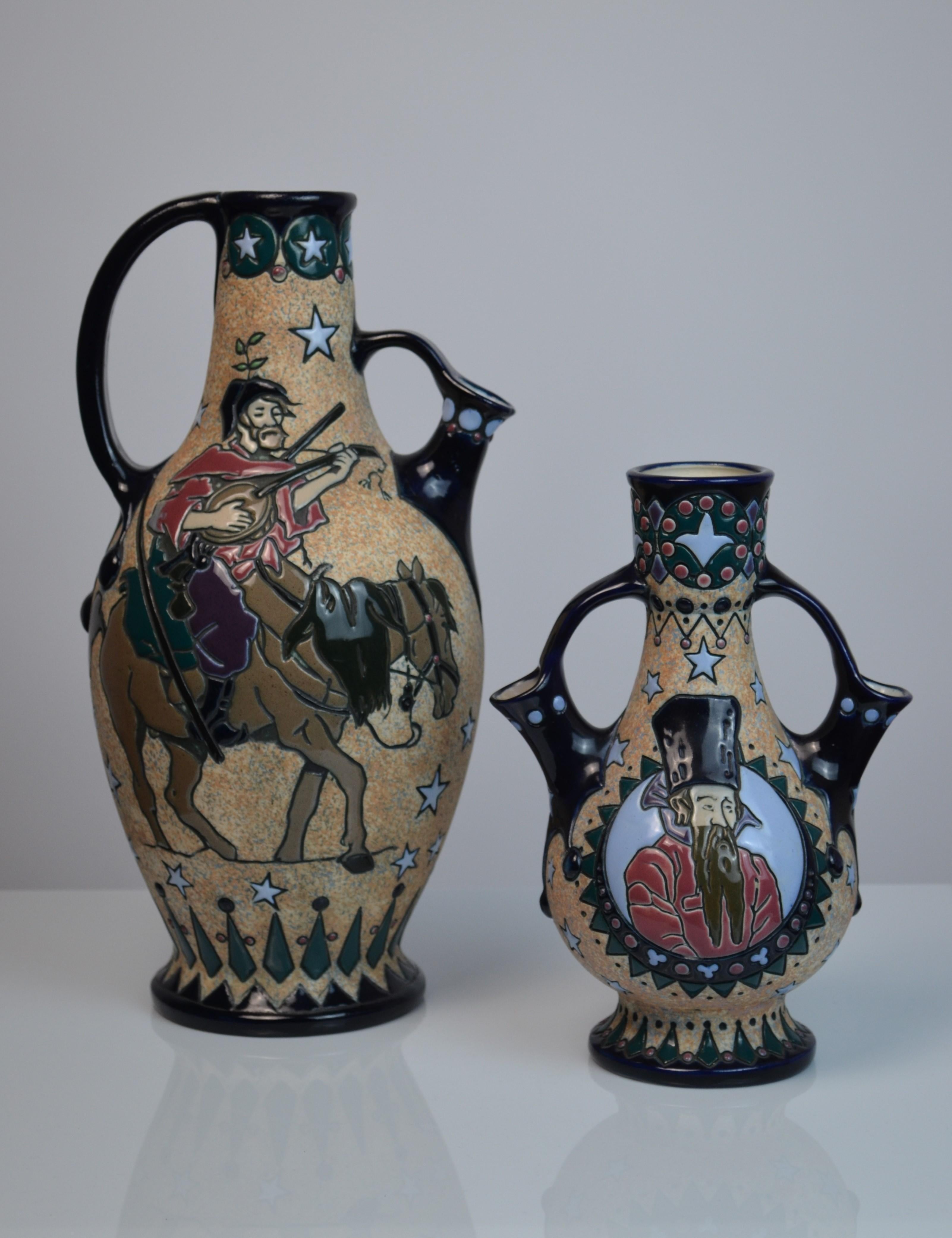 Set aus 2 Keramikvasen aus Amphora, 1920er-Jahre im Angebot 1