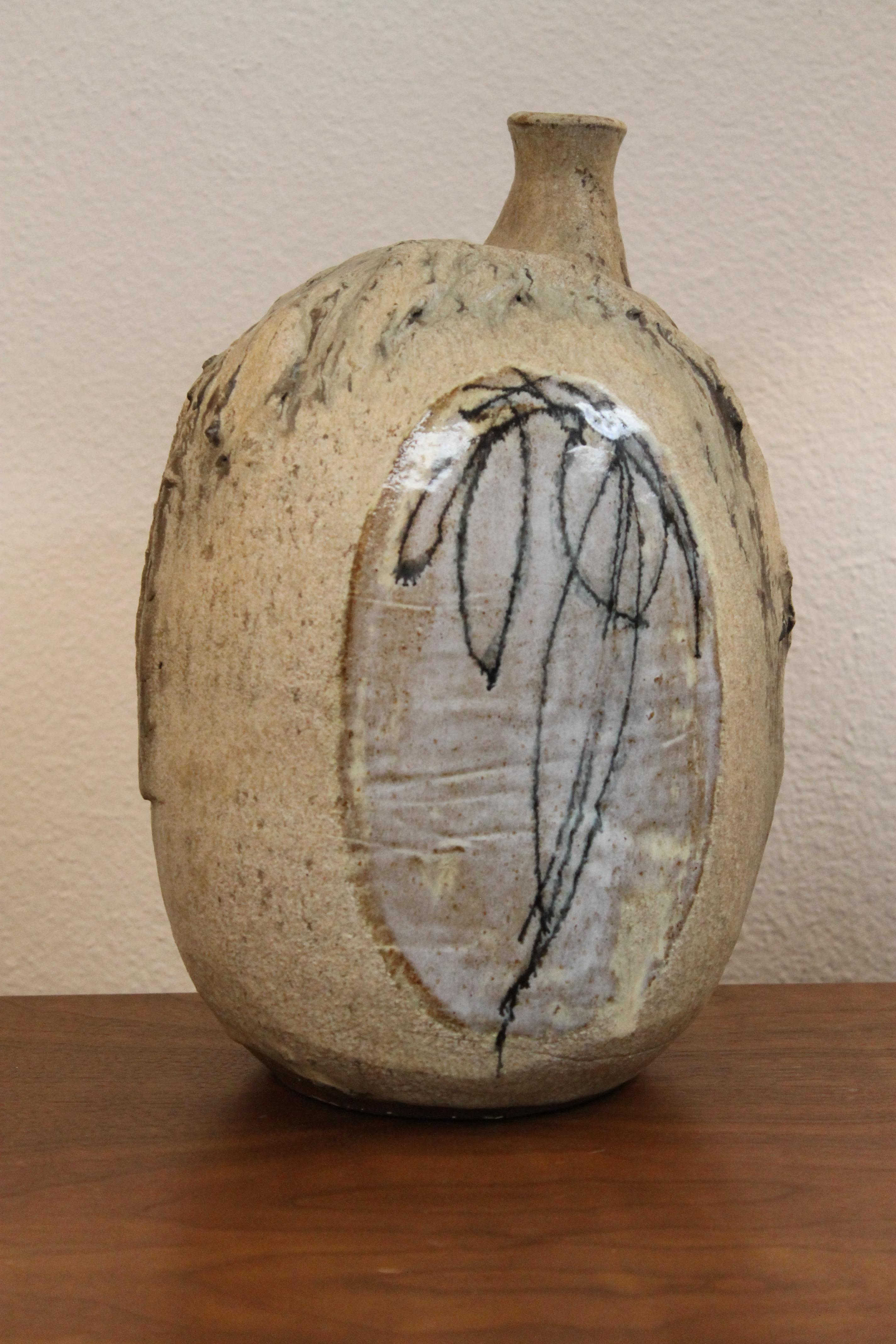 Ceramic vase signed Segal and dated 1965. Vase measures 8.5