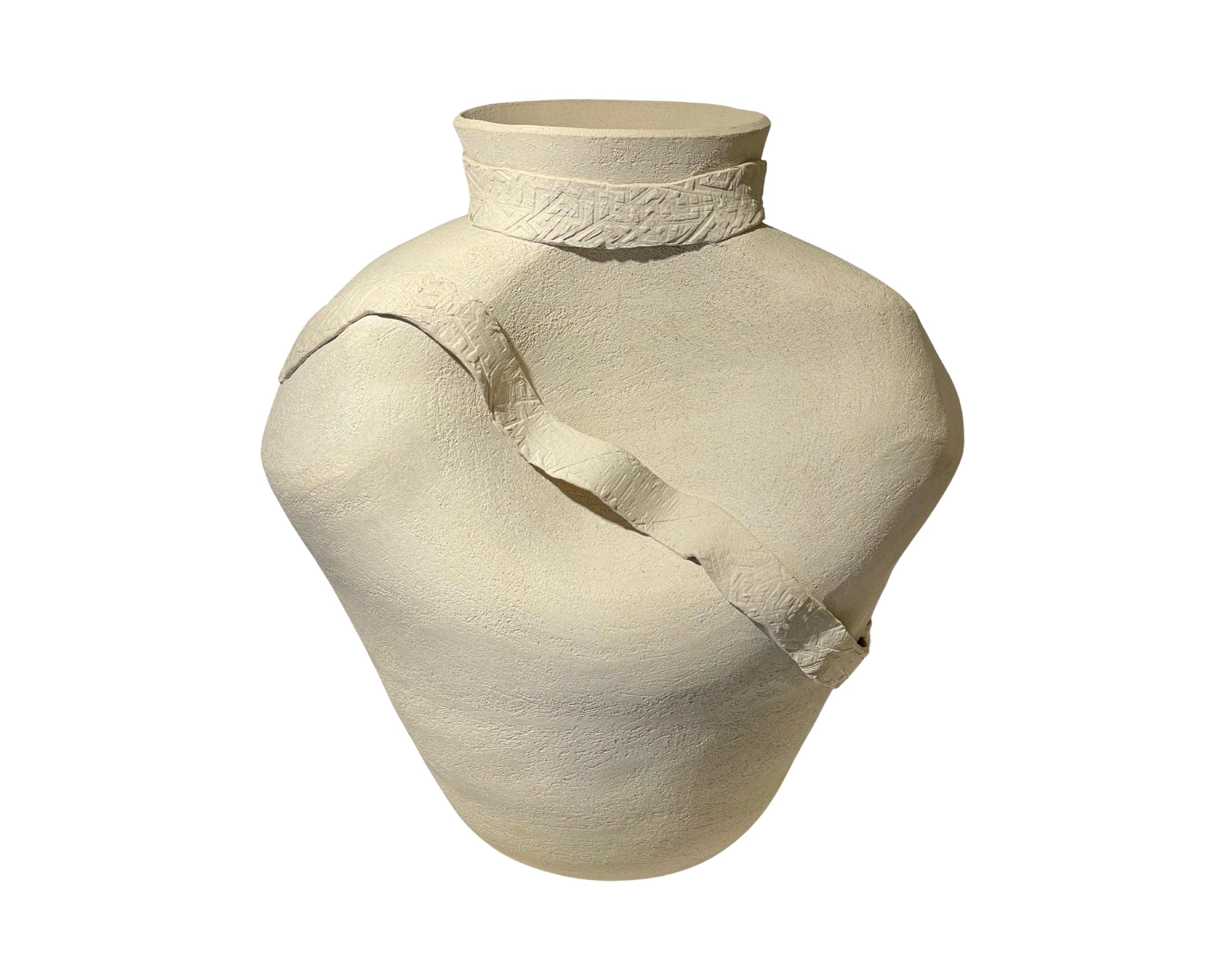 Organic Modern Ceramic Vessel Artemisia Handbuilt in Istanbul, Sculptural Pottery Home Decor  For Sale