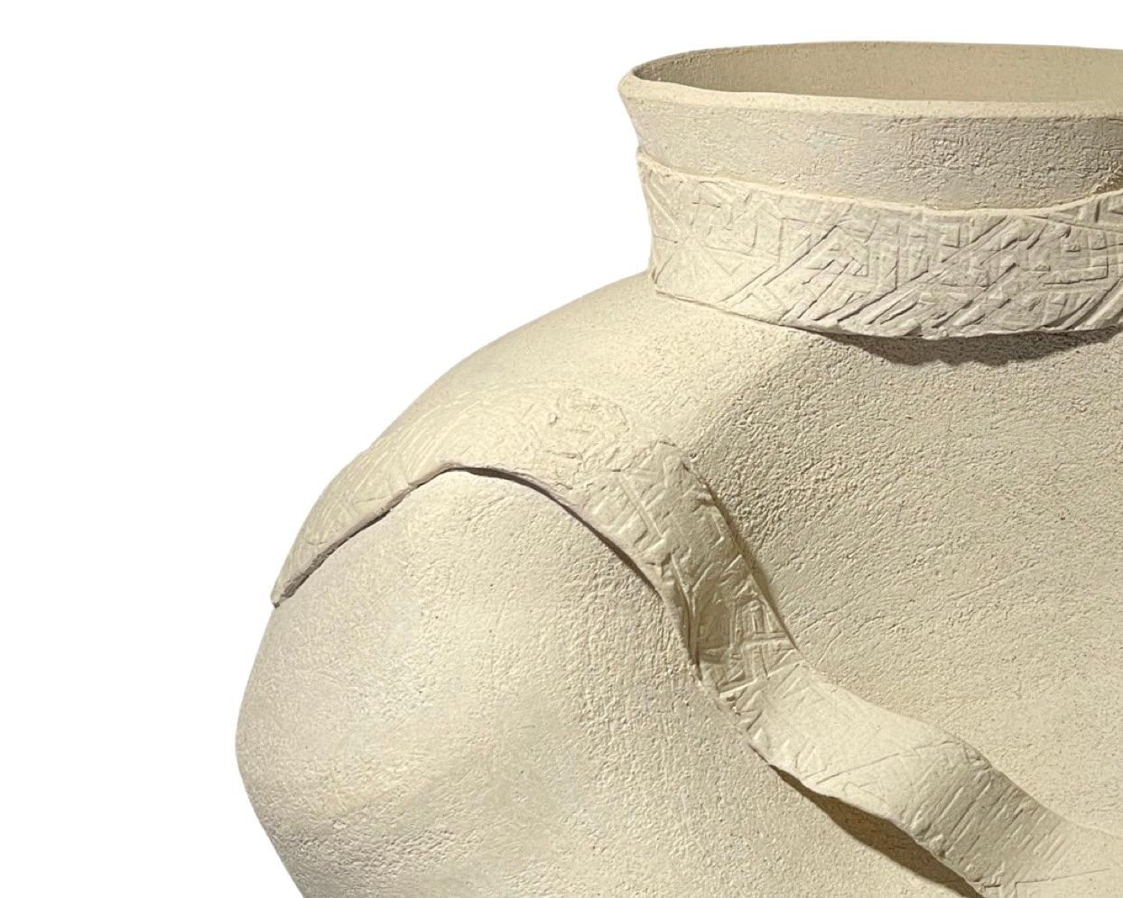 Turkish Ceramic Vessel Artemisia Handbuilt in Istanbul, Sculptural Pottery Home Decor  For Sale