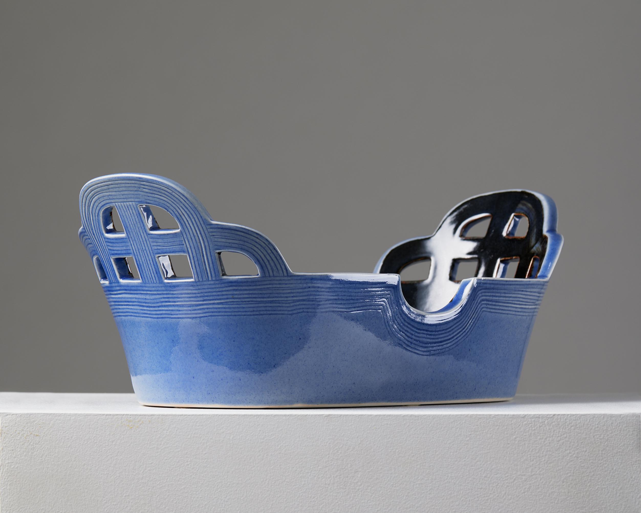 Late 20th Century Ceramic Vessel by Signe Persson-Melin for Höganäs, Sweden, 1990 For Sale