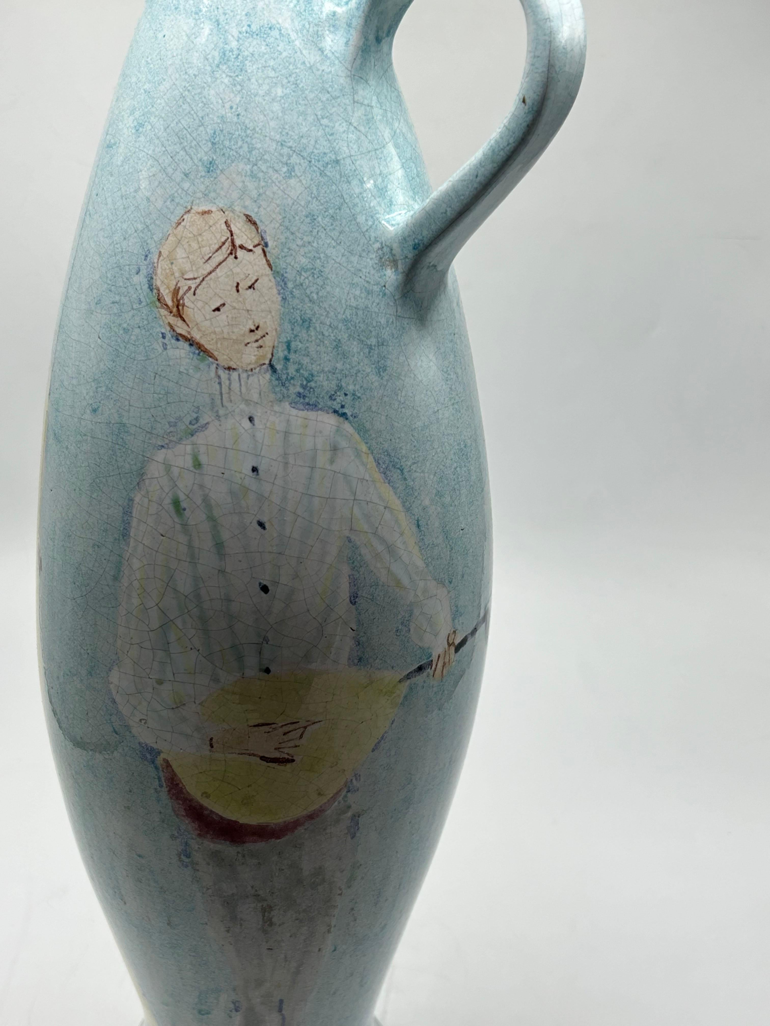 Mid-Century Modern Vase en céramique de l'artiste Mario Dario Grandi en vente