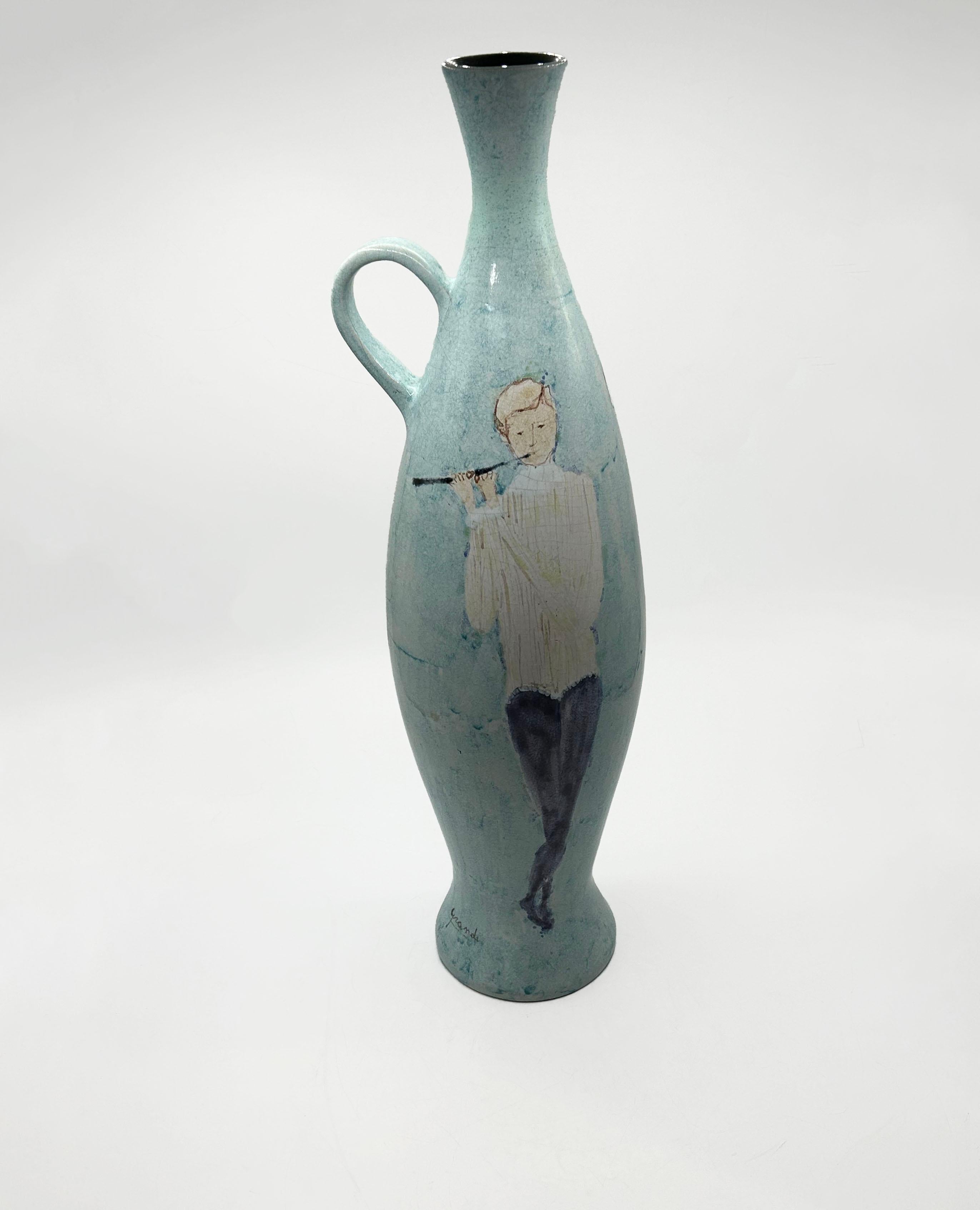 XVIIIe siècle et antérieur Vase en céramique de l'artiste Mario Dario Grandi en vente