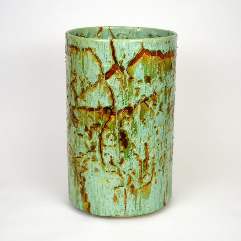 Ceramic Vessel by William Edwards Cylinder Sculpture For Sale at 1stDibs