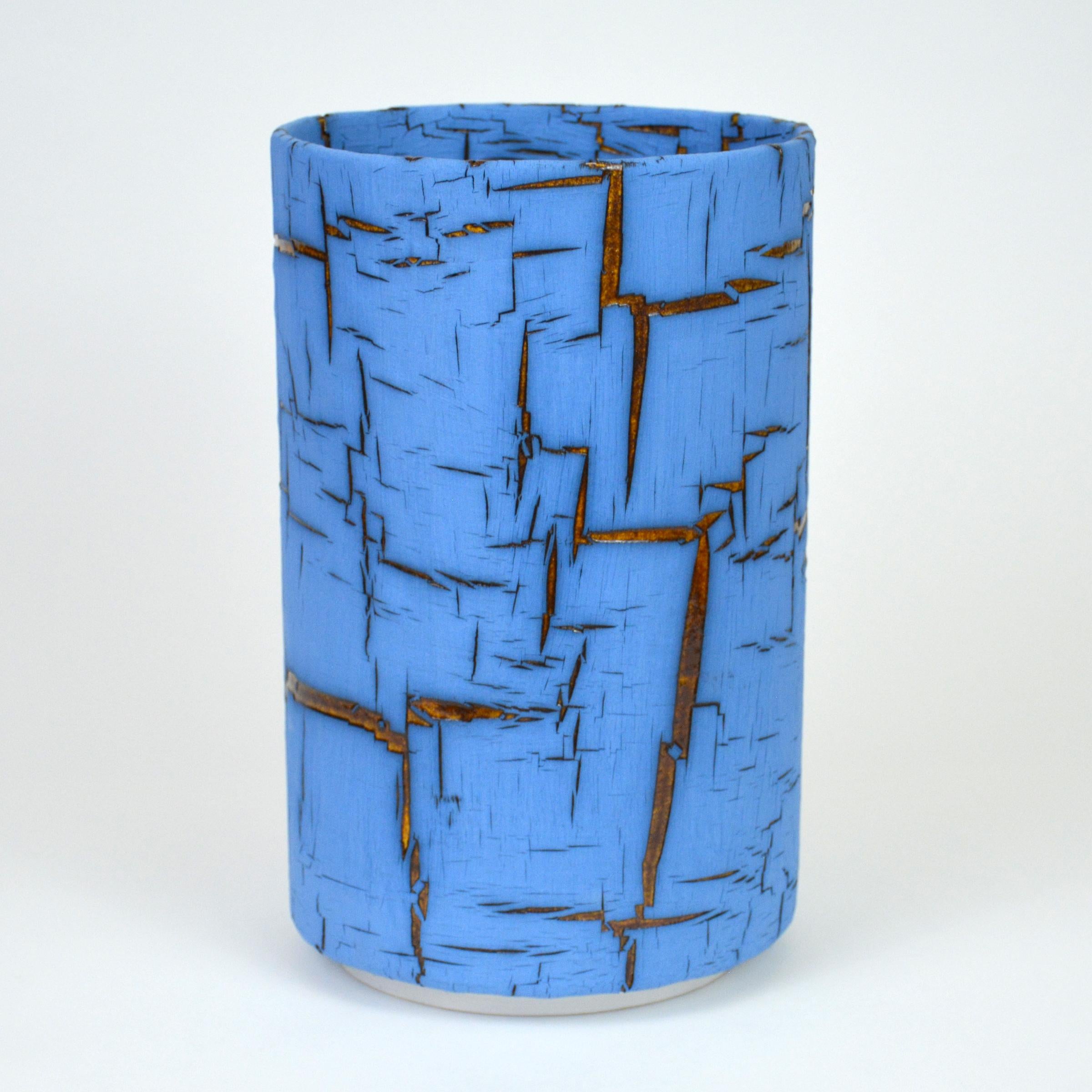 Glazed Ceramic Vessel  Cylinder Sculpture  by William Edwards  For Sale