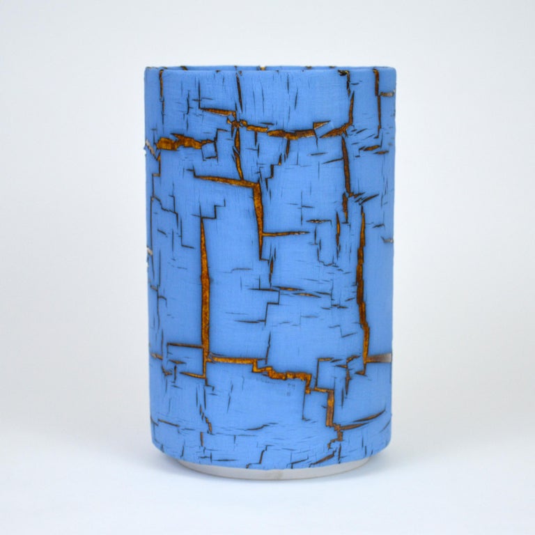 Ceramic Vessel by William Edwards Cylinder Sculpture For Sale at 1stDibs