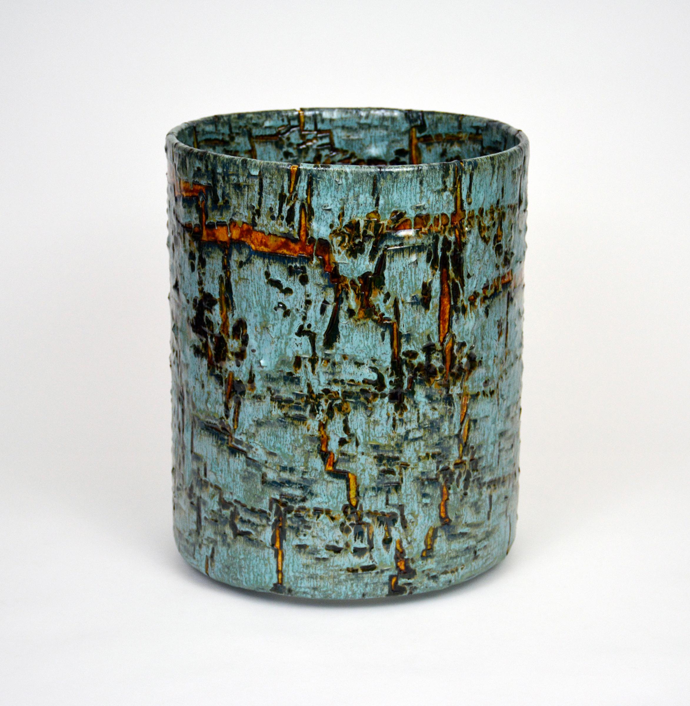 Contemporary Ceramic Vessel by William Edwards  Cylinder Sculpture  For Sale